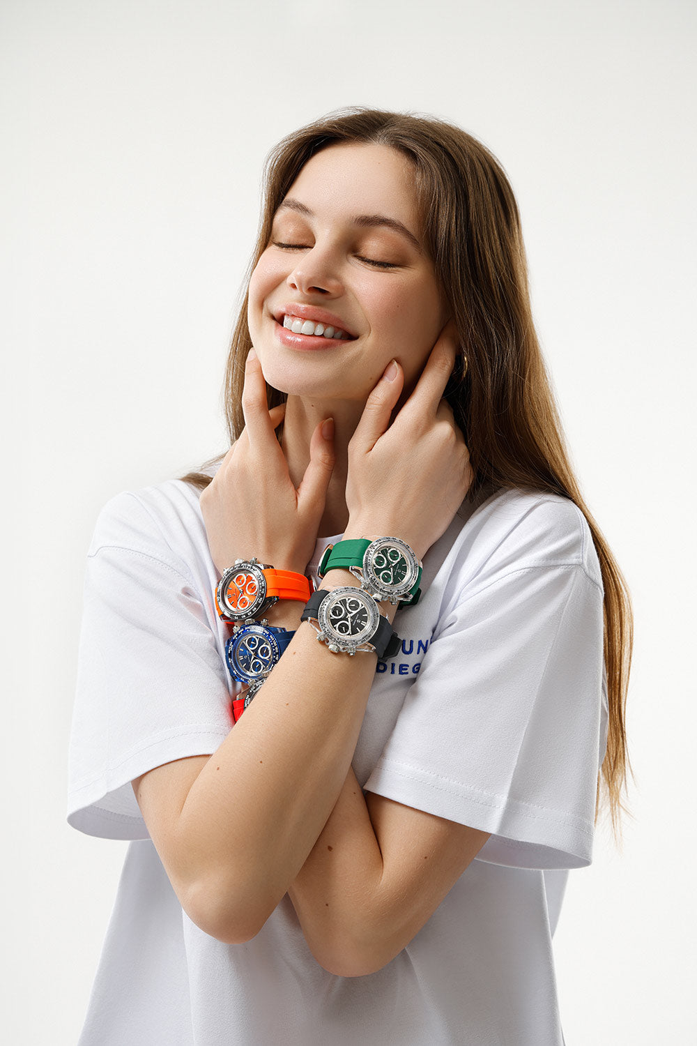 DAVID GUNER Polycarbonate Red Band Unisex Watch