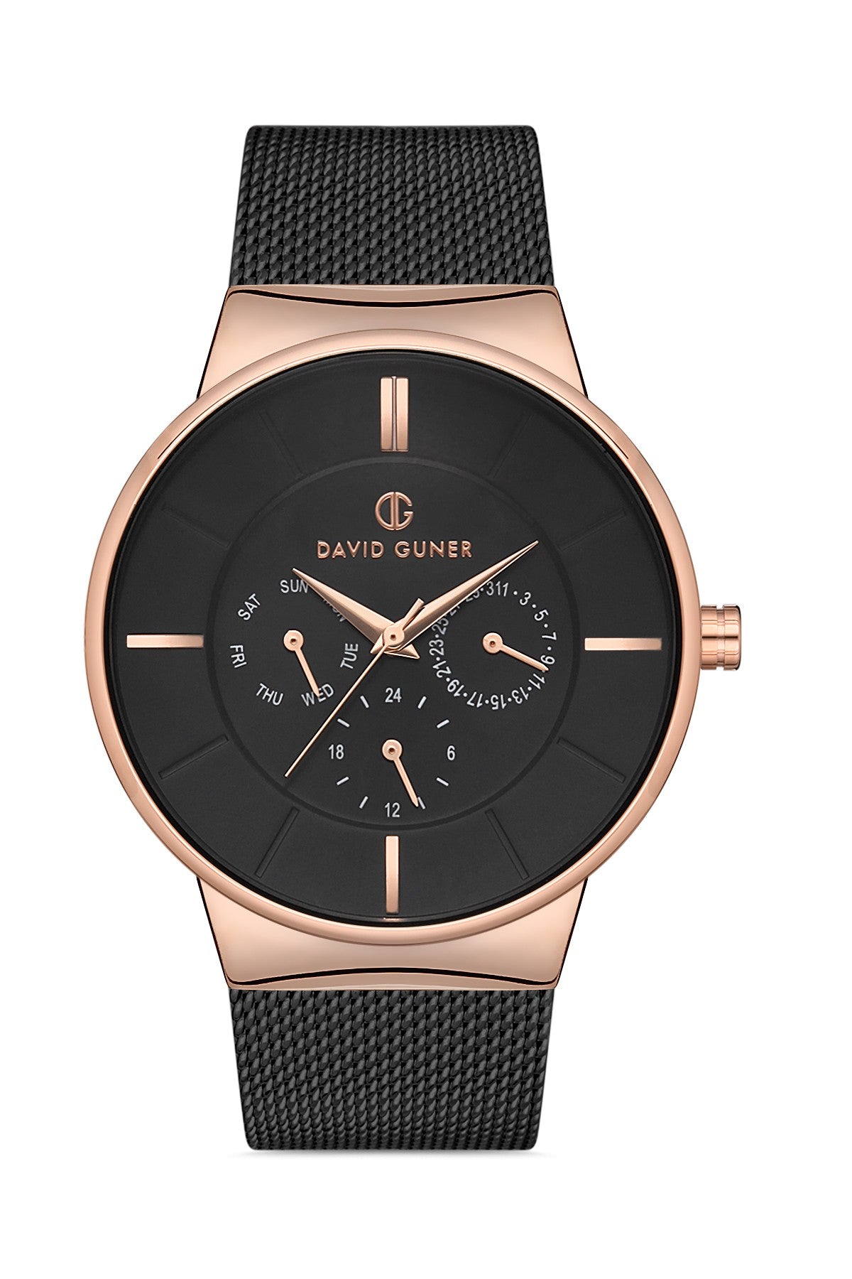 DAVID GUNER ROSE SİYAH KAPLAMALI SİYAH KADRANLI ERKEK KOL SAATİ - DG-8235GC-R2