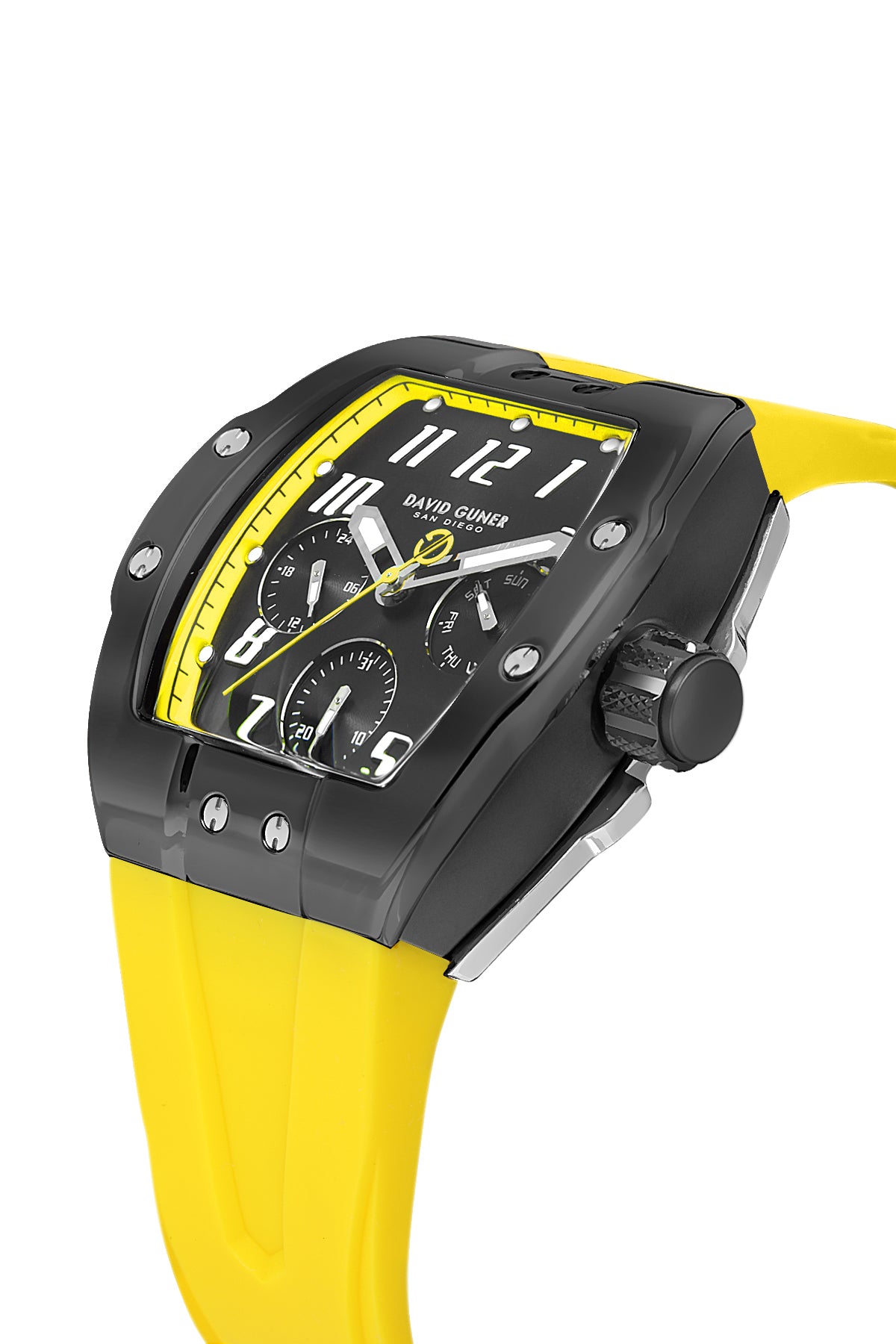 DAVID GUNER Sarı Kaplamalı Siyah Kadranlı Erkek Kol Saati – DG-8883GD-ZY2