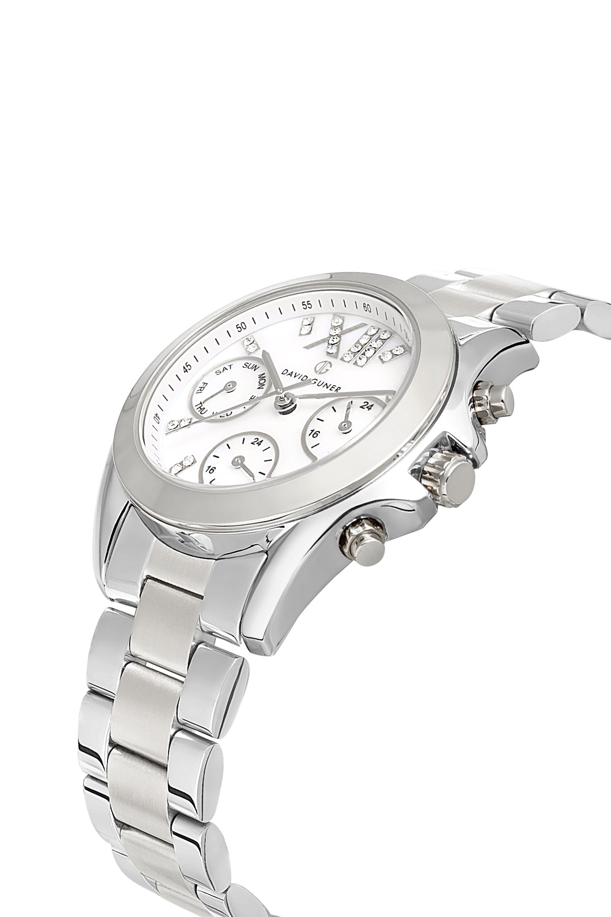 DAVID GUNER Beyaz Kadranlı Paslanmaz Masif Çelik Kadın Kol Saati - DG-8650LA-A1