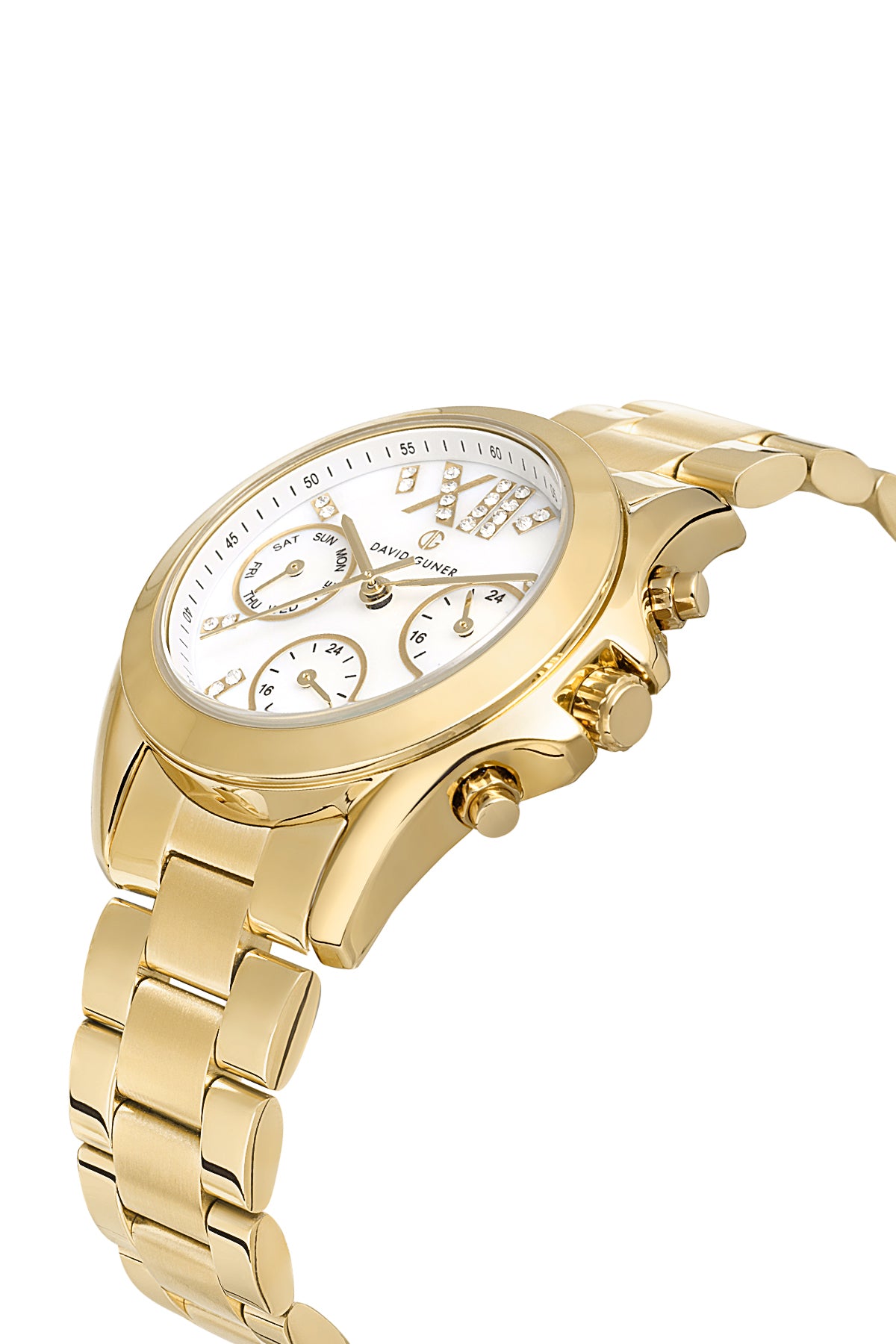 DAVID GUNER Beyaz Kadranlı Sarı Paslanmaz Masif Çelik Kadın Kol Saati - DG-8650LA-B1