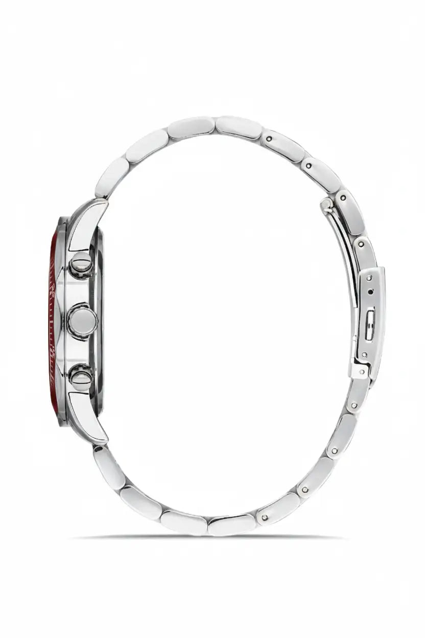 DAVID GUNER Bordo Kadranlı Gümüş Kaplamalı Erkek Kol Saati - DG-8419GA-A8