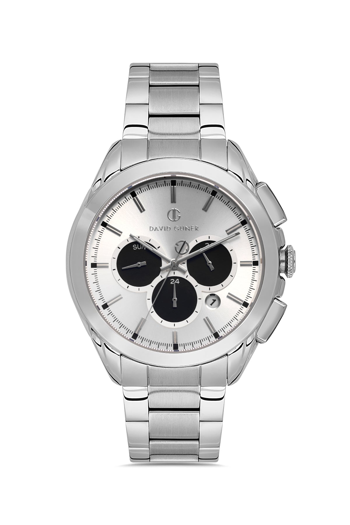 DAVID GUNER Gümüş Kadranlı Gümüş Kaplamalı Erkek Kol Saati - DG-8624GA-A1