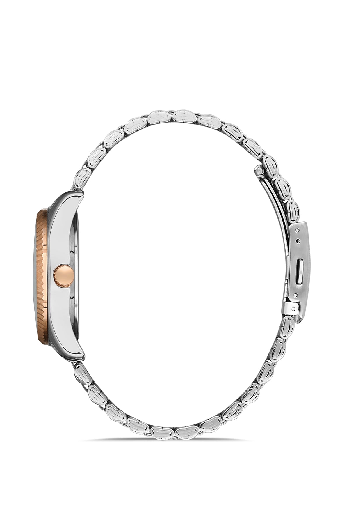 DAVID GUNER Gümüş Kadranlı Rose Beyaz Kaplamalı Kadın Kol Saati - DG-8314LA-E1