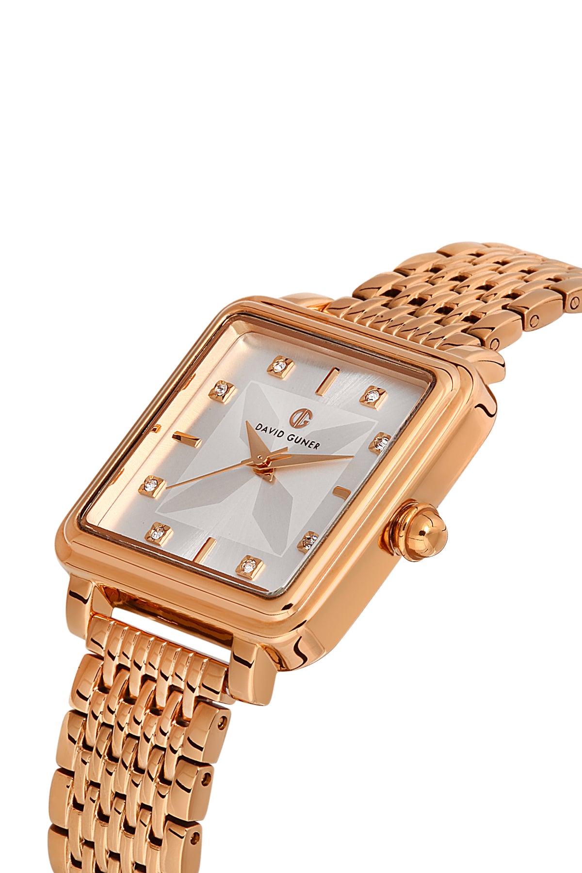 DAVID GUNER Gümüş Kadranlı Rose Kaplamalı Kadın Kol Saati - DG-8471LA-C1