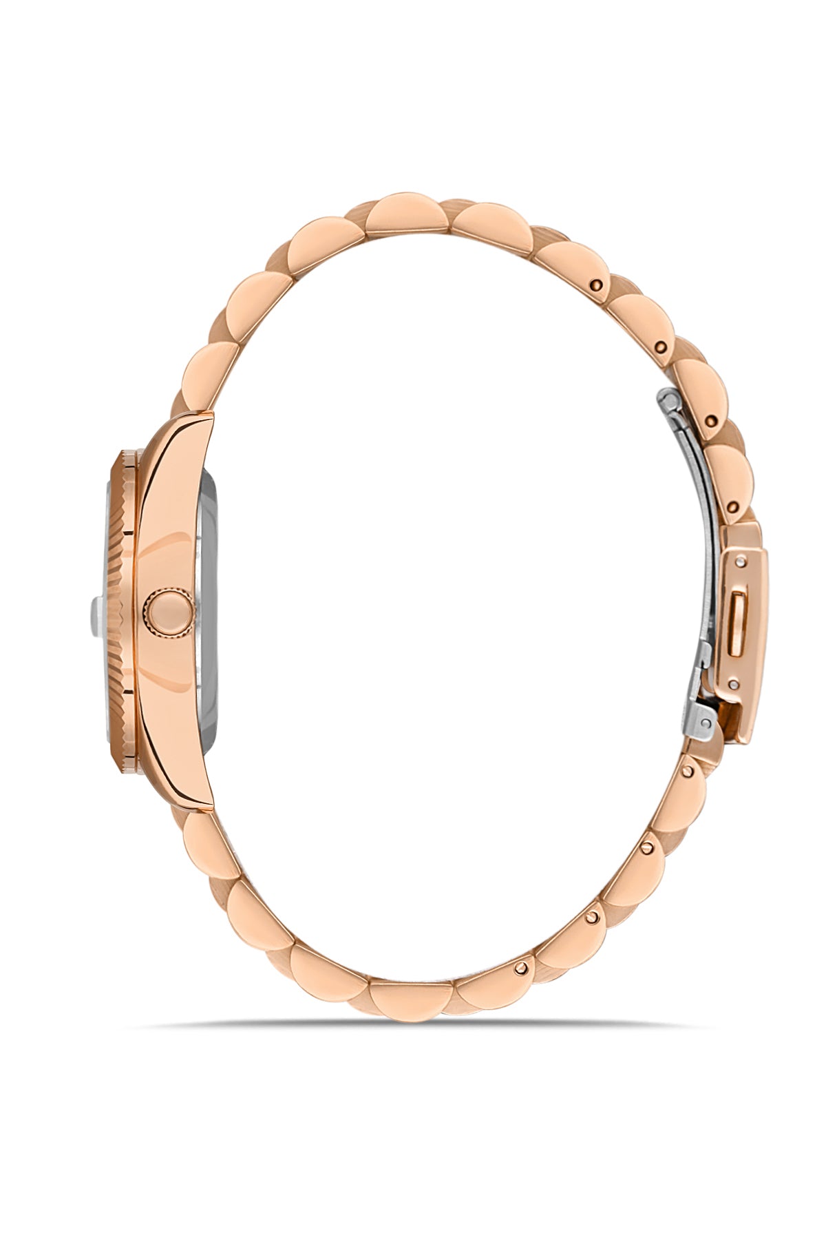 DAVID GUNER Gümüş Kadranlı Rose Kaplamalı Kadın Kol Saati - DG-8630LA-C1