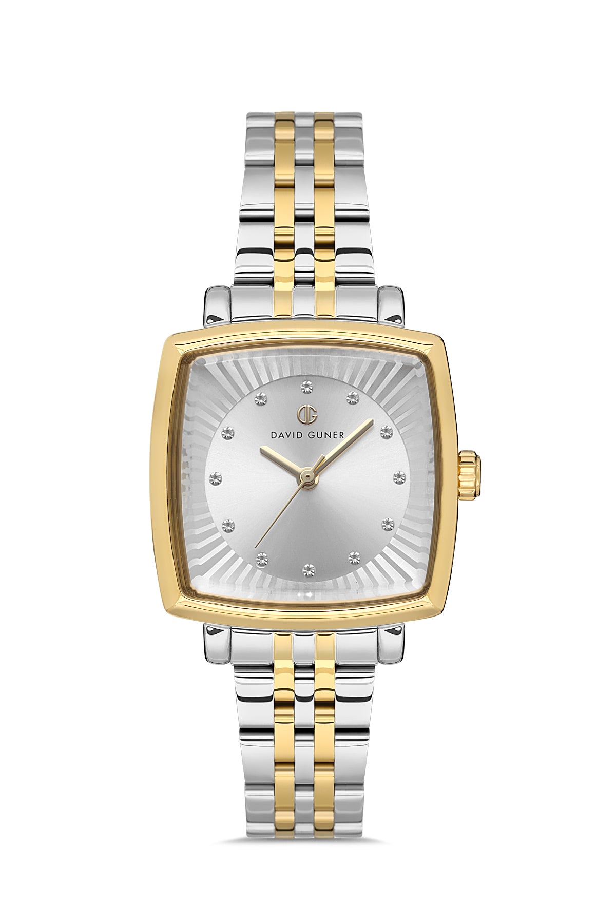 David Guner Silver Dial Yellow White Coated Women's Watch