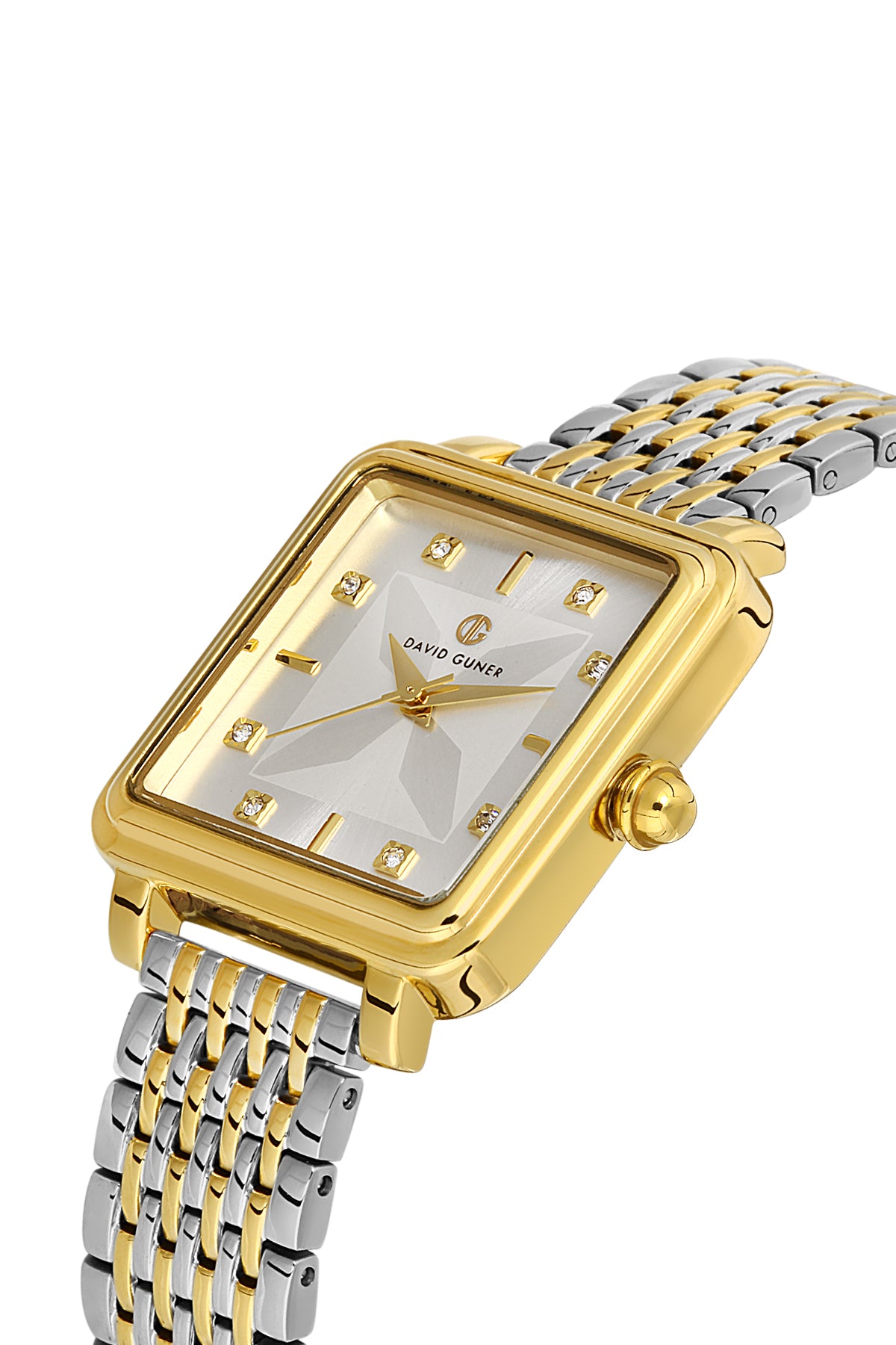DAVID GUNER Gümüş Kadranlı Sarı Beyaz Kaplamalı Kadın Kol Saati - DG-8471LA-D1
