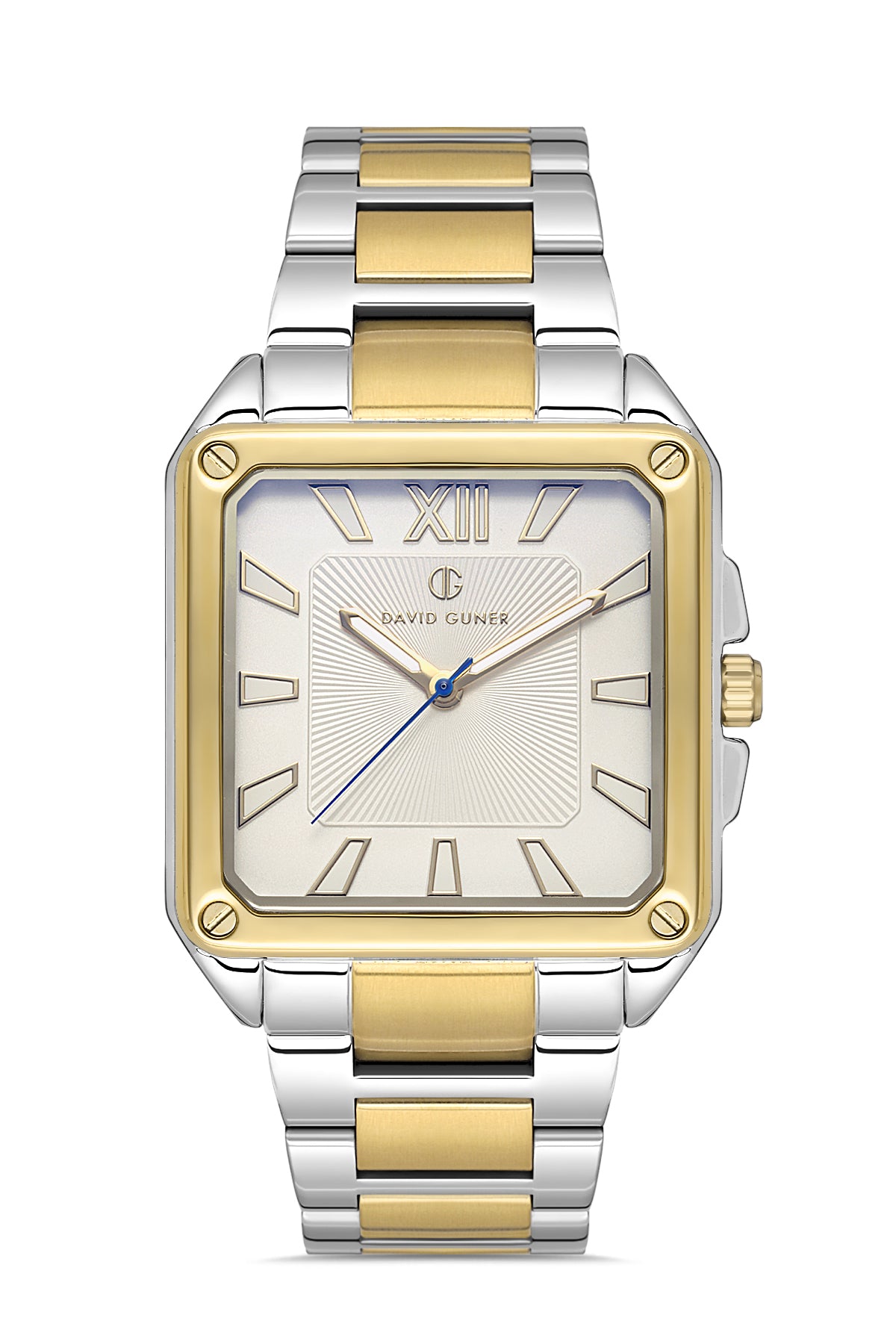 DAVID GUNER Gümüş Kadranlı Sarı Gümüş Kaplamalı Erkek Kol Saati - DG-8668GA-D1