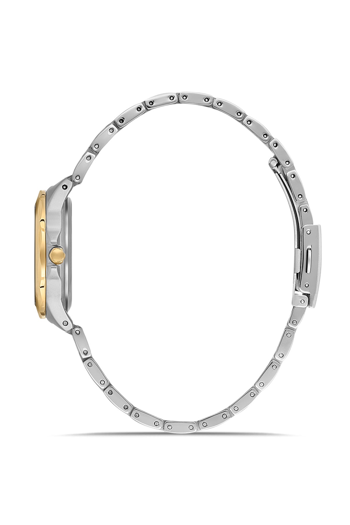 DAVID GUNER Silver Dial Yellow Silver Plating Women's Watch with Calendar