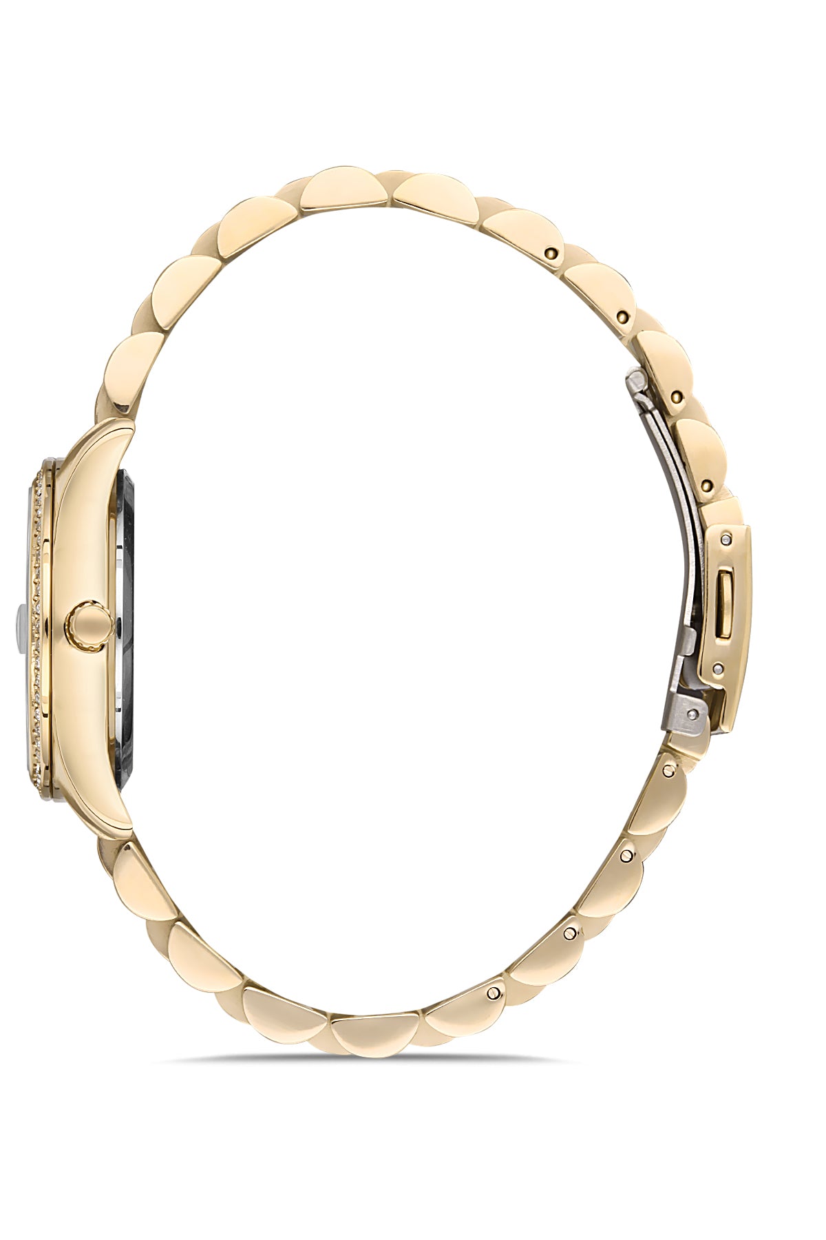 DAVID GUNER Gümüş Kadranlı Sarı Kaplamalı Kadın Kol Saati - DG-8193LA-B1