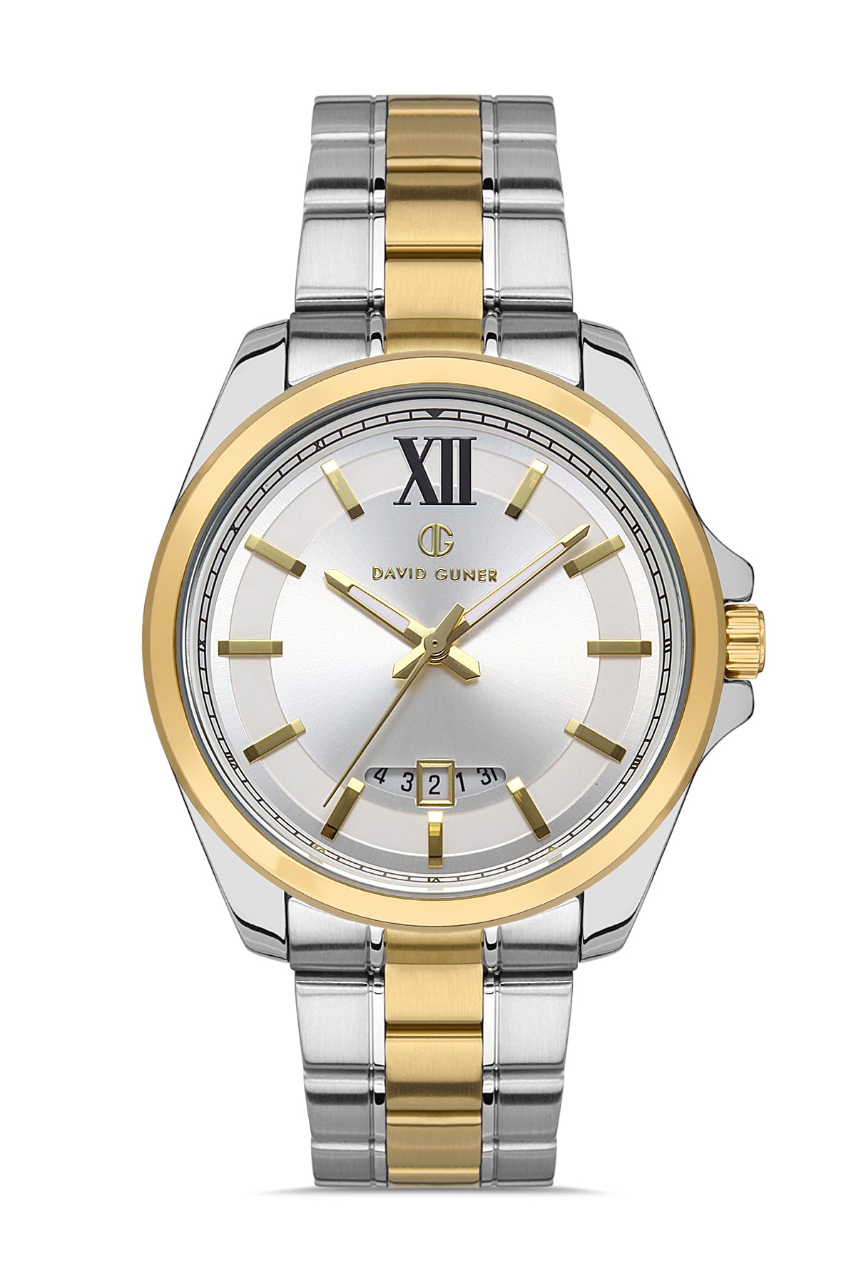 DAVID GUNER Gümüş Kadranlı Takvimli Erkek Kol Saati - DG-8071GA-D1