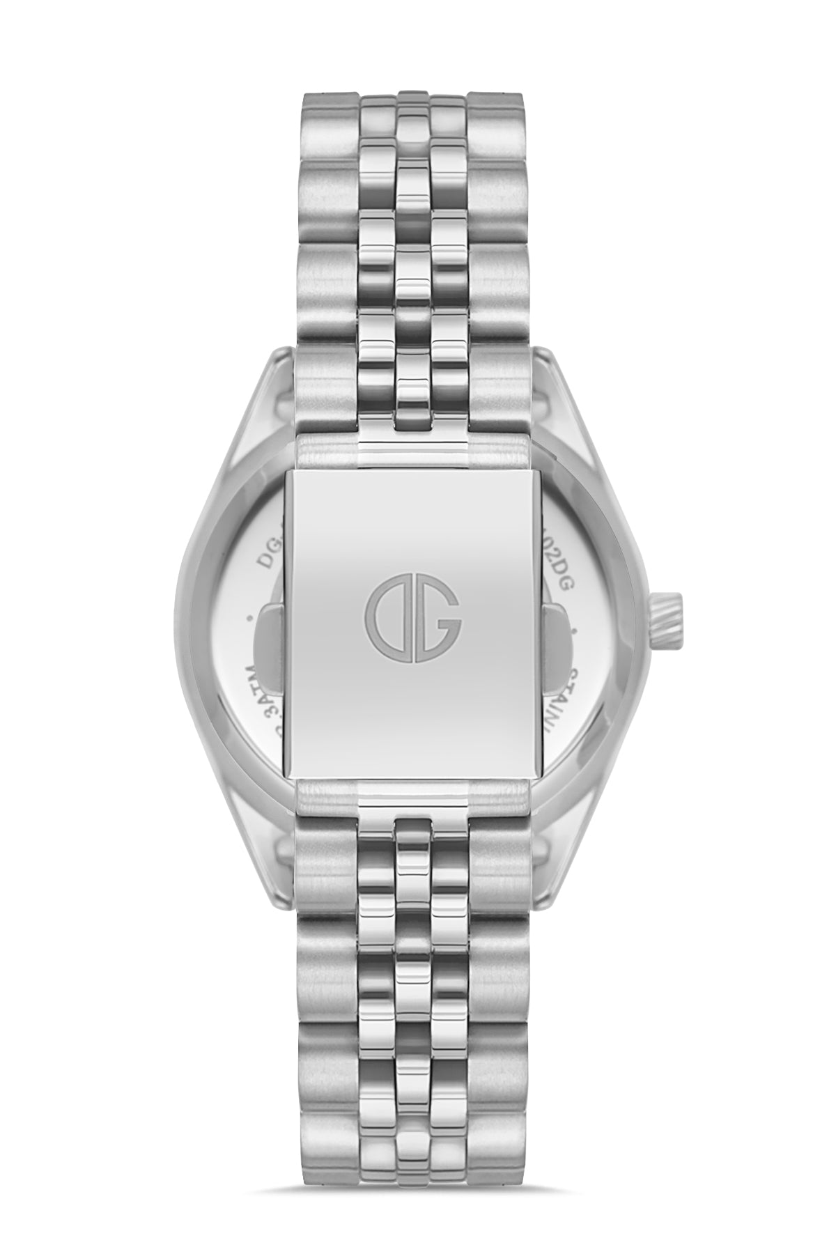 DAVID GUNER Gümüş Kaplama Gümüş Kadranlı Takvimli Paslanmaz Masif Çelik Kadın Kol Saati - DG-8058LA-A1