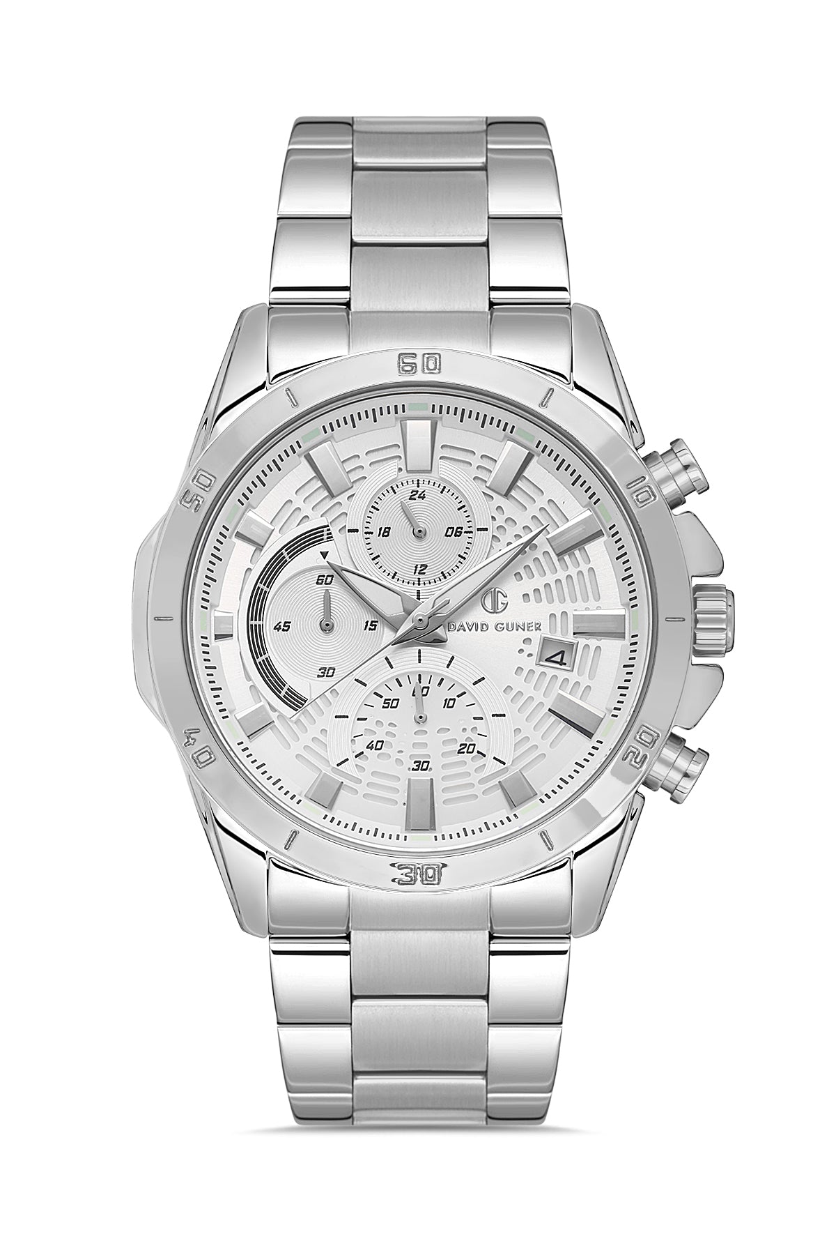 David Guner Silver Plating Multi Function Men's Watch