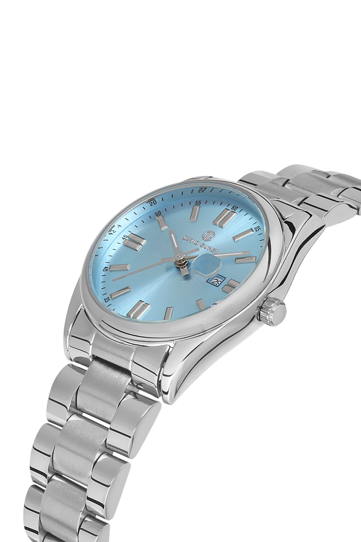 DAVID GUNER GÜMÜŞ KAPLAMALI AÇIK MAVİ KADRANLI KADIN KOL SAATİ DG-8391LA-A18