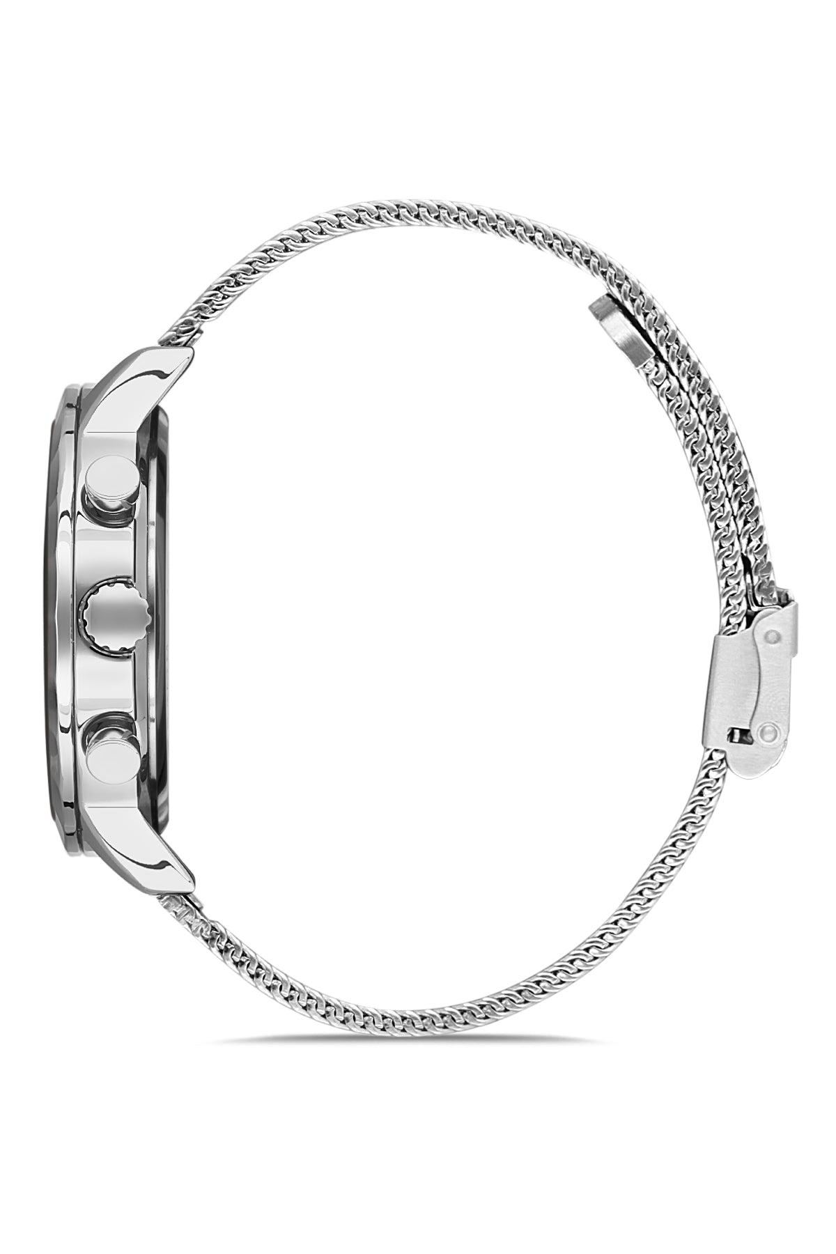 DAVID GUNER GÜMÜŞ KAPLAMALI BEYAZ KADRANLI ERKEK KOL SAATİ - DG-8022GC-A1