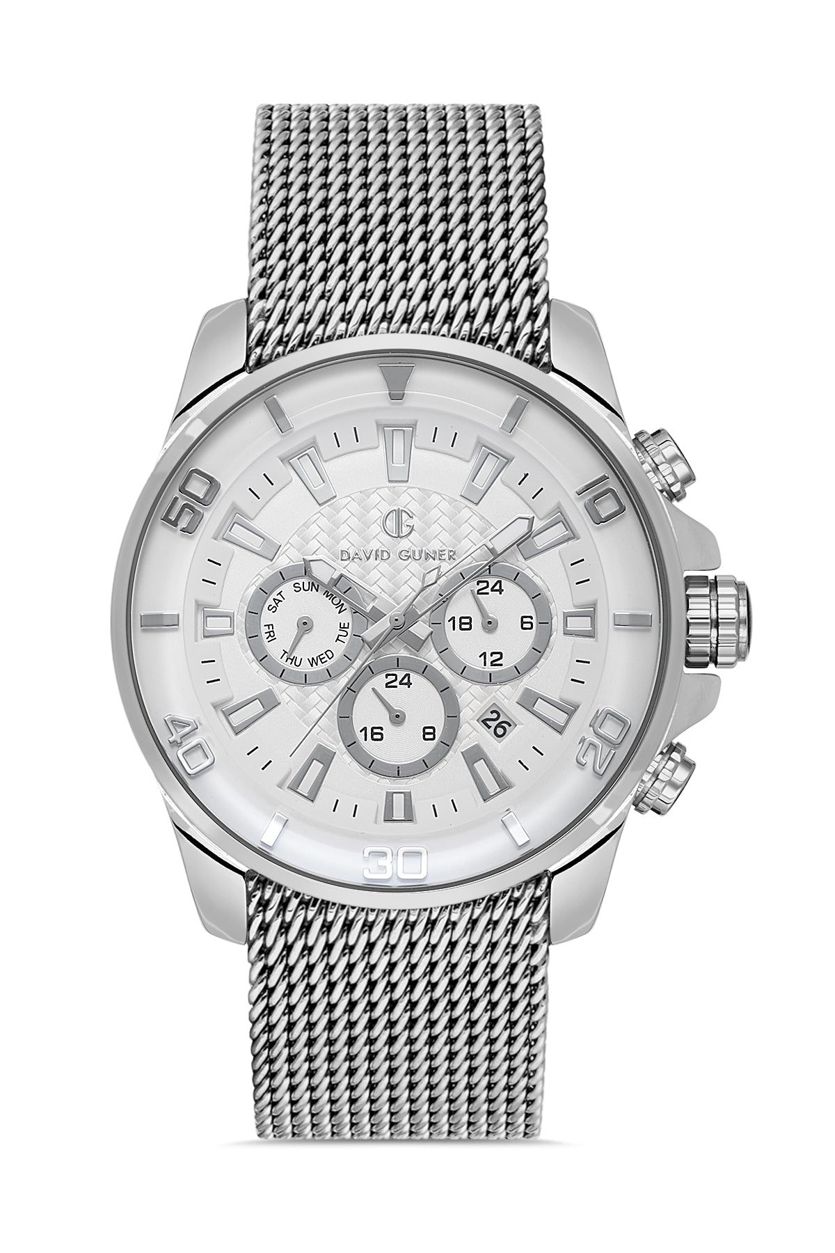 DAVID GUNER Multifonksiyonlu Beyaz Kadranlı Erkek Kol Saati - DG-8263GC-A1