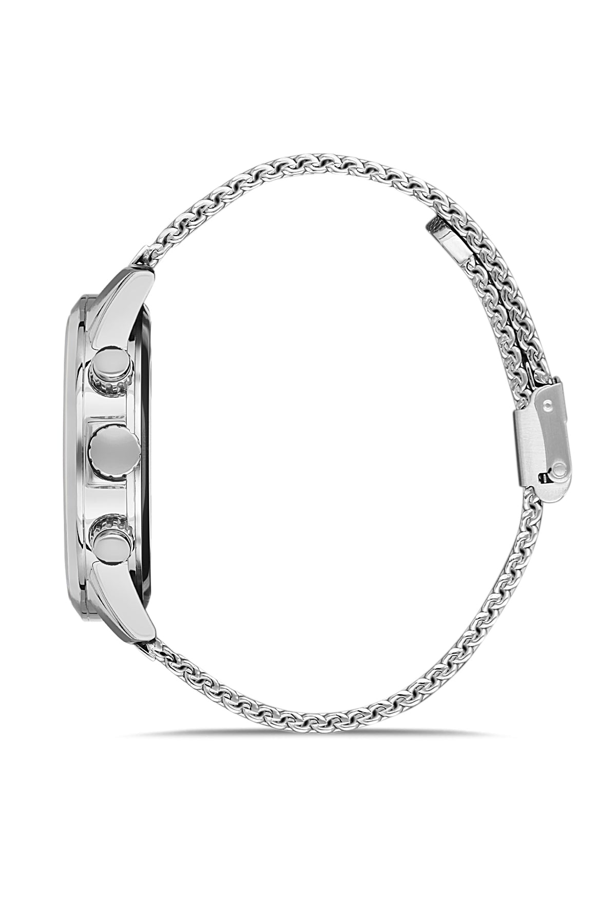 DAVID GUNER GÜMÜŞ KAPLAMALI BEYAZ KADRANLI ERKEK KOL SAATİ DG-8358GC-A1