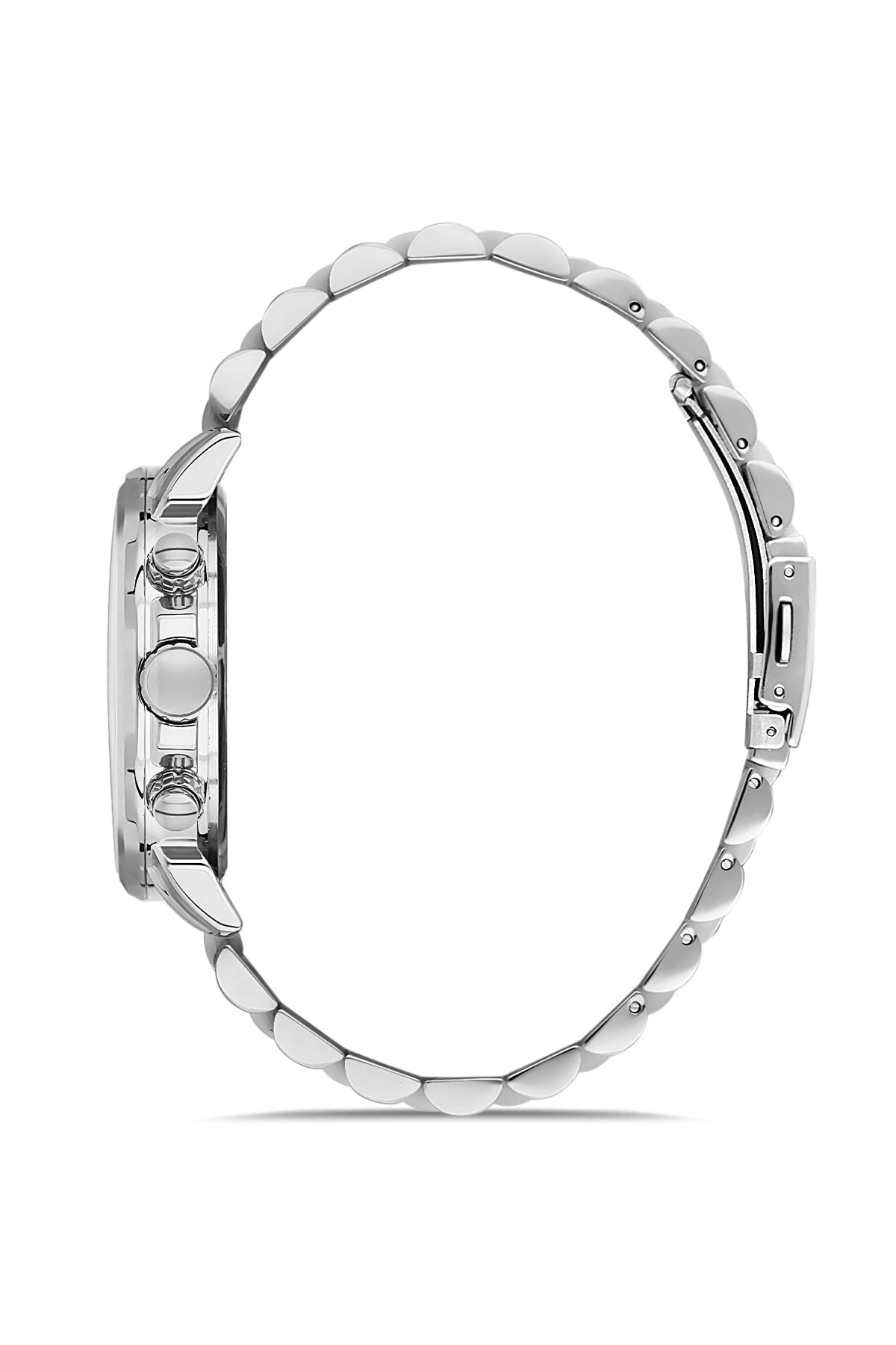 DAVID GUNER Beyaz Kadranlı Gümüş Paslanmaz Masif Çelik Erkek Kol Saati - DG-8401GA-A1