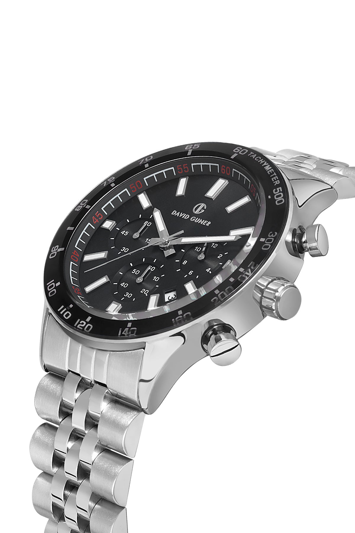 DAVID GUNER Gümüş Renk Kaplamalı Gümüş Kadranlı Multi Fonksiyon Erkek Kol Saati