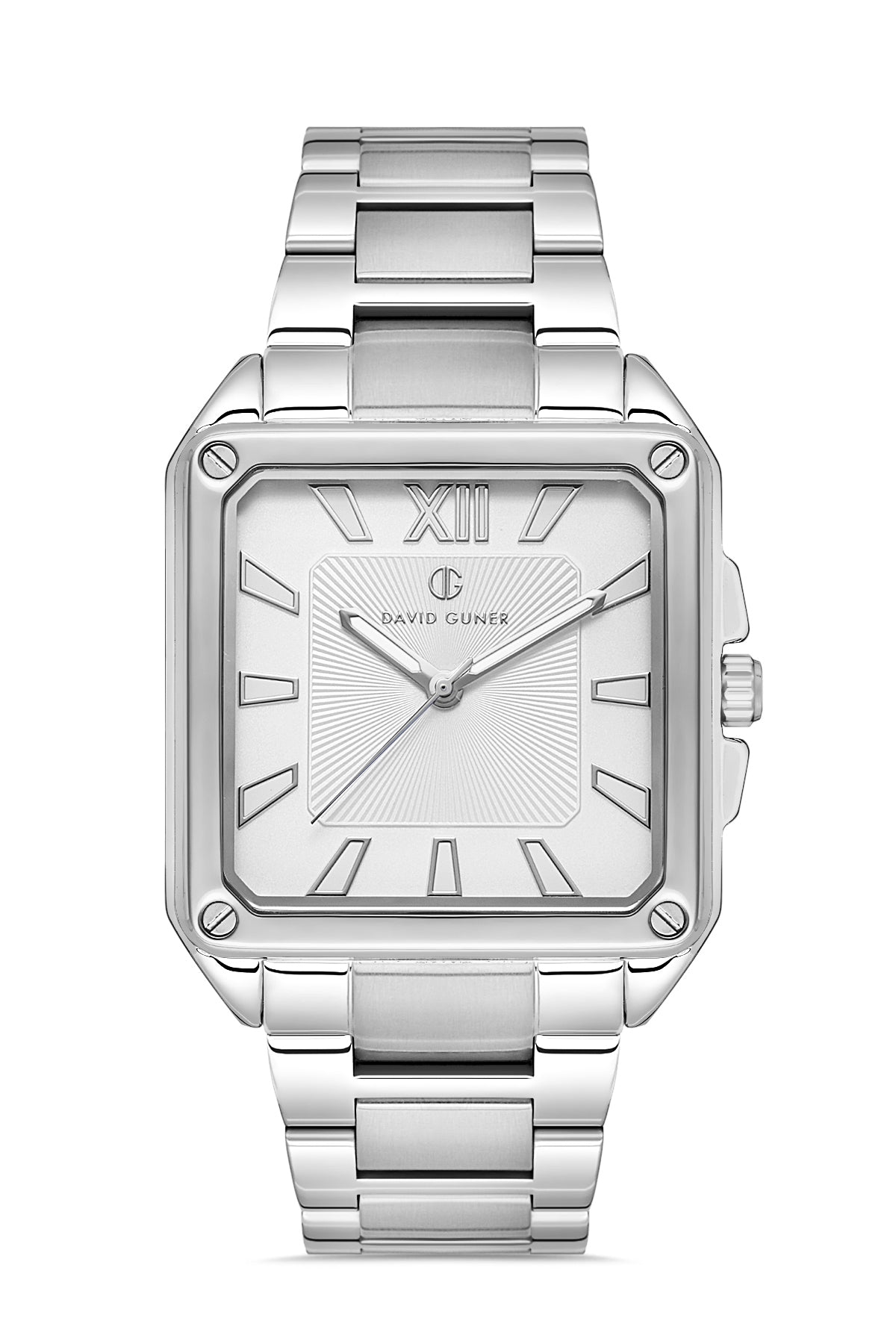 DAVID GUNER Gümüş Kadranlı Gümüş Kaplamalı Erkek Kol Saati - DG-8668GA-A1