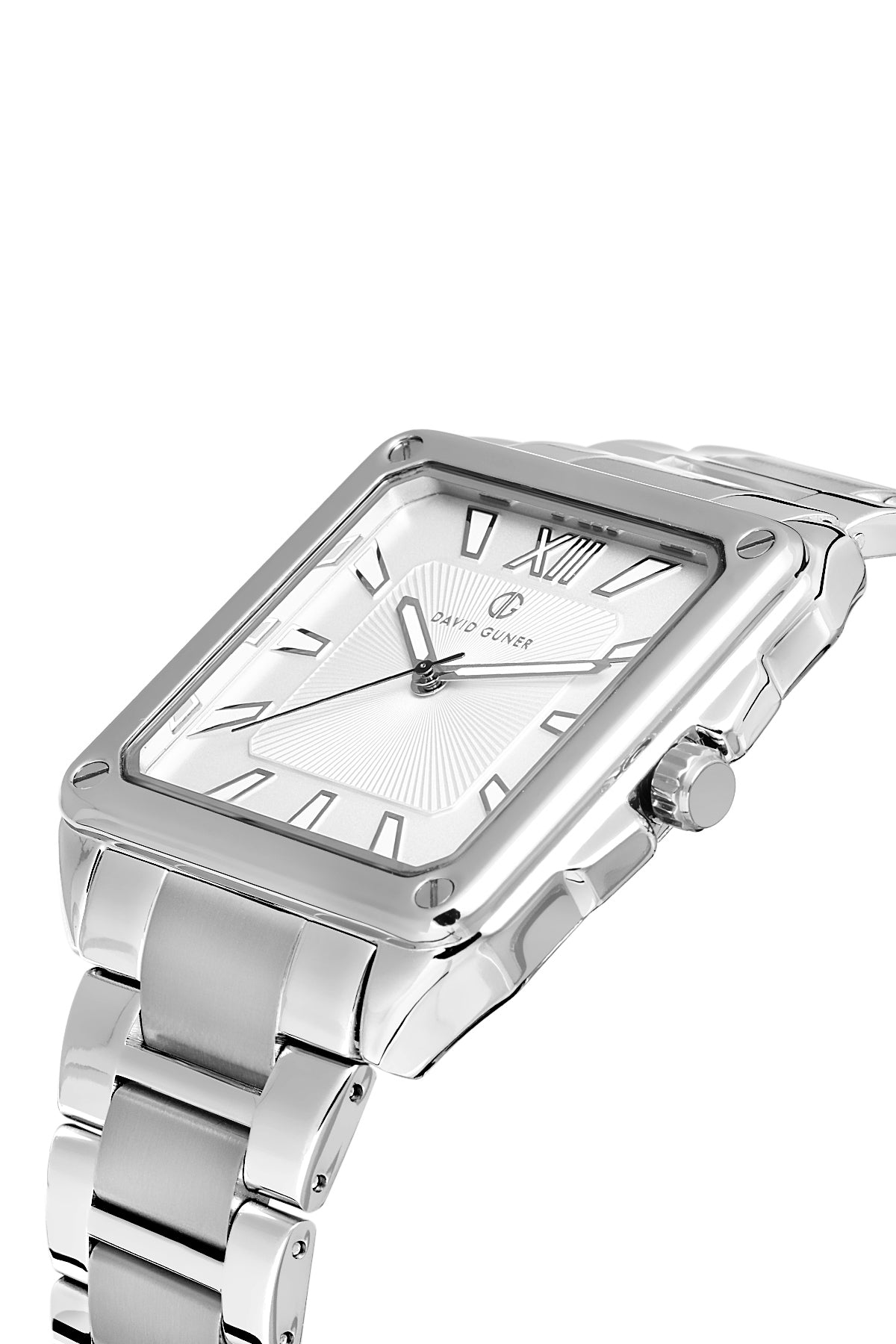 DAVID GUNER Gümüş Kadranlı Gümüş Kaplamalı Erkek Kol Saati - DG-8668GA-A1