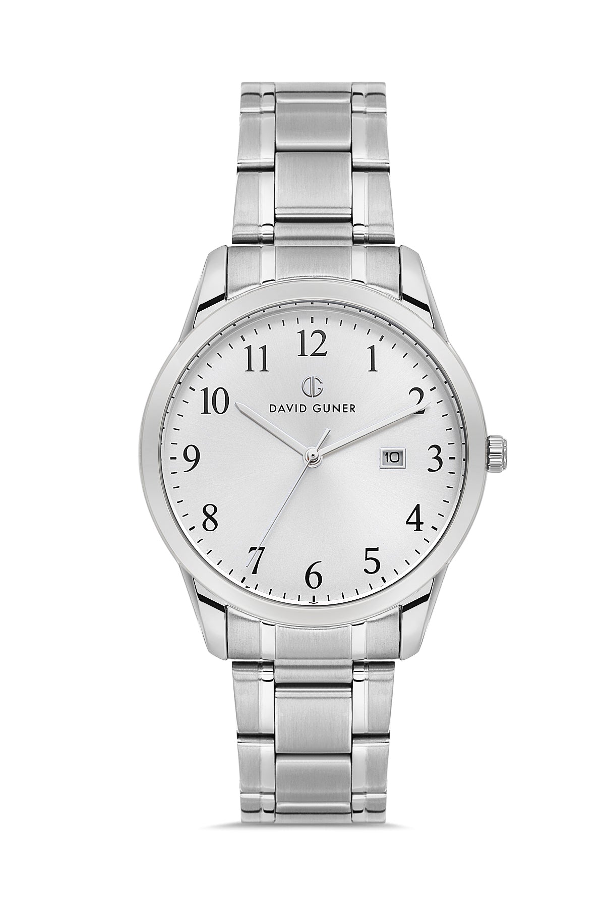 DAVID GUNER Gümüş Kaplama Gümüş Kadranlı Takvimli Erkek Kol Saati