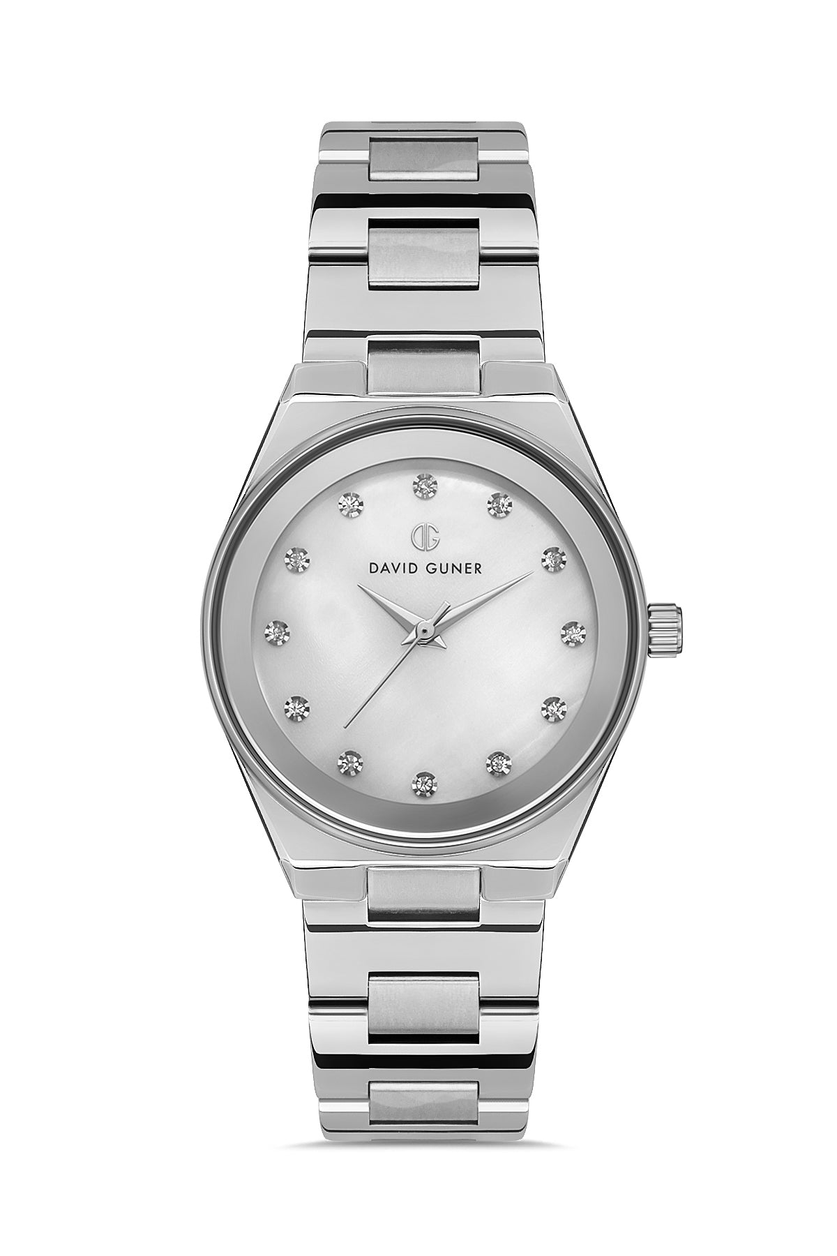 DAVID GUNER Gümüş Kaplama Gümüş Kadranlı Paslanmaz Masif Çelik Kordonlu Kadın Kol Saati - DG-8372LA-A1