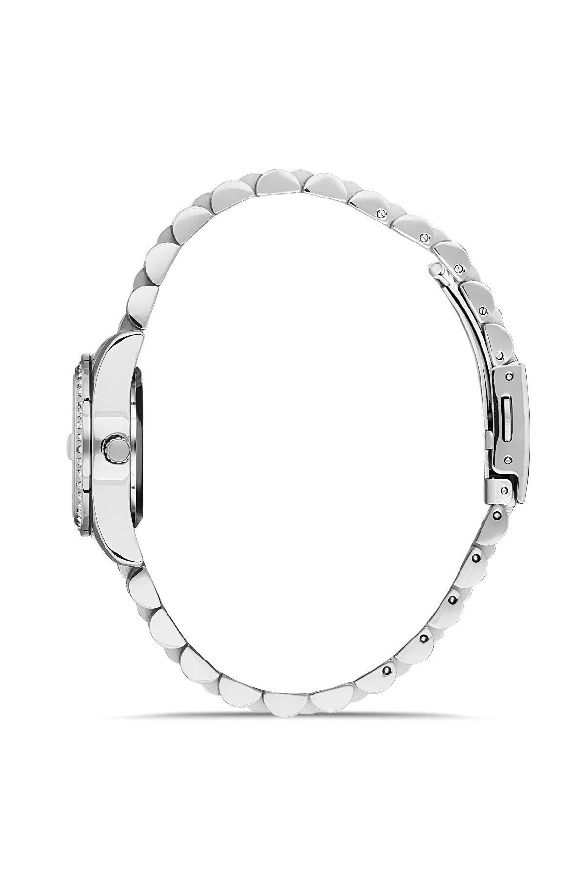 DAVID GUNER Gümüş Kadranlı Gümüş Kaplamalı Takvimli Kadın Kol Saati - DG-8474LA-A1