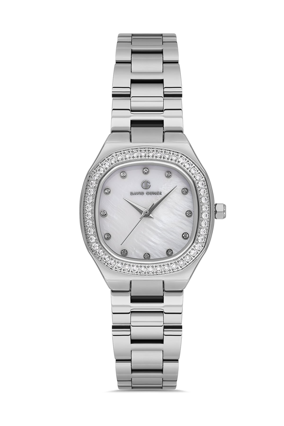 DAVID GUNER Gümüş Kaplamalı Gümüş Kadranlı Taşlı Kadın Kol Saati - DG-8519LA-A1
