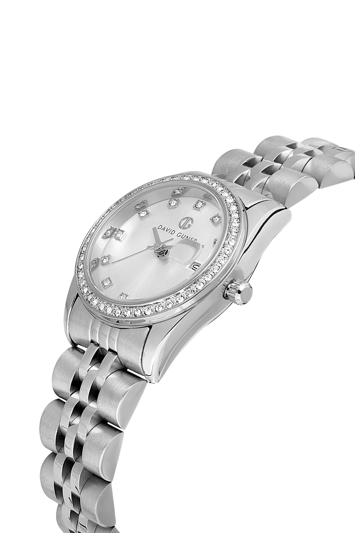 DAVID GUNER GÜMÜŞ KAPLAMALI BEYAZ KADRANLI KADIN KOL SAATİ DG-8635LA-A1