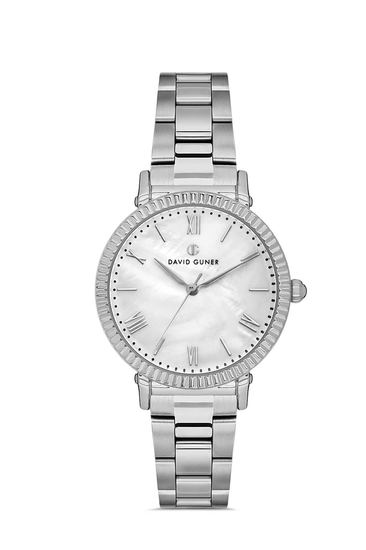 DAVID GUNER Gümüş Kaplama Gümüş Kadranlı Paslanmaz Masif Çelik Kadın Kol Saati - DG-8644LA-A1