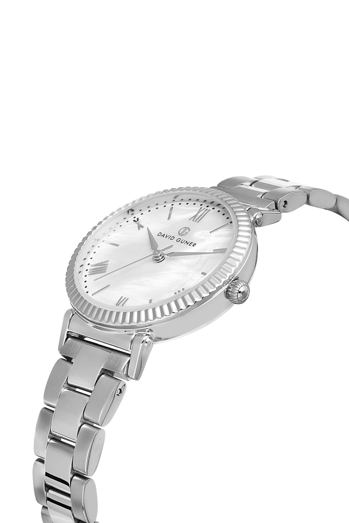 DAVID GUNER Gümüş Kaplama Gümüş Kadranlı Paslanmaz Masif Çelik Kadın Kol Saati - DG-8644LA-A1