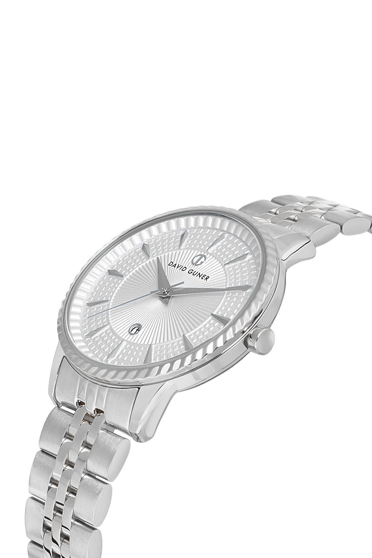 DAVID GUNER Takvimli Gümüş Kaplamalı Gümüş Kadranlı Kadın Kol Saati - DG-8680LA-A1