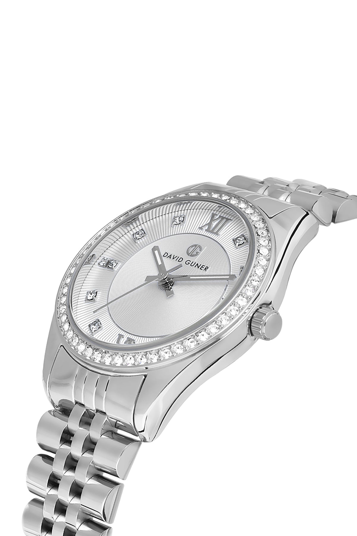 DAVID GUNER GÜMÜŞ KAPLAMALI BEYAZ KADRANLI KADIN KOL SAATİ DG-8695LA-A1