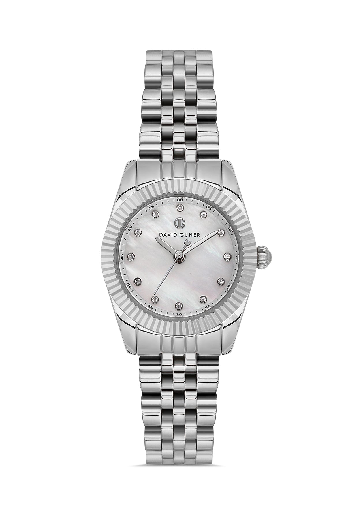 DAVID GUNER Gümüş Kaplama Gümüş Kadranlı Paslanmaz Masif Çelik Kadın Kol Saati - DG-8731LA-A1