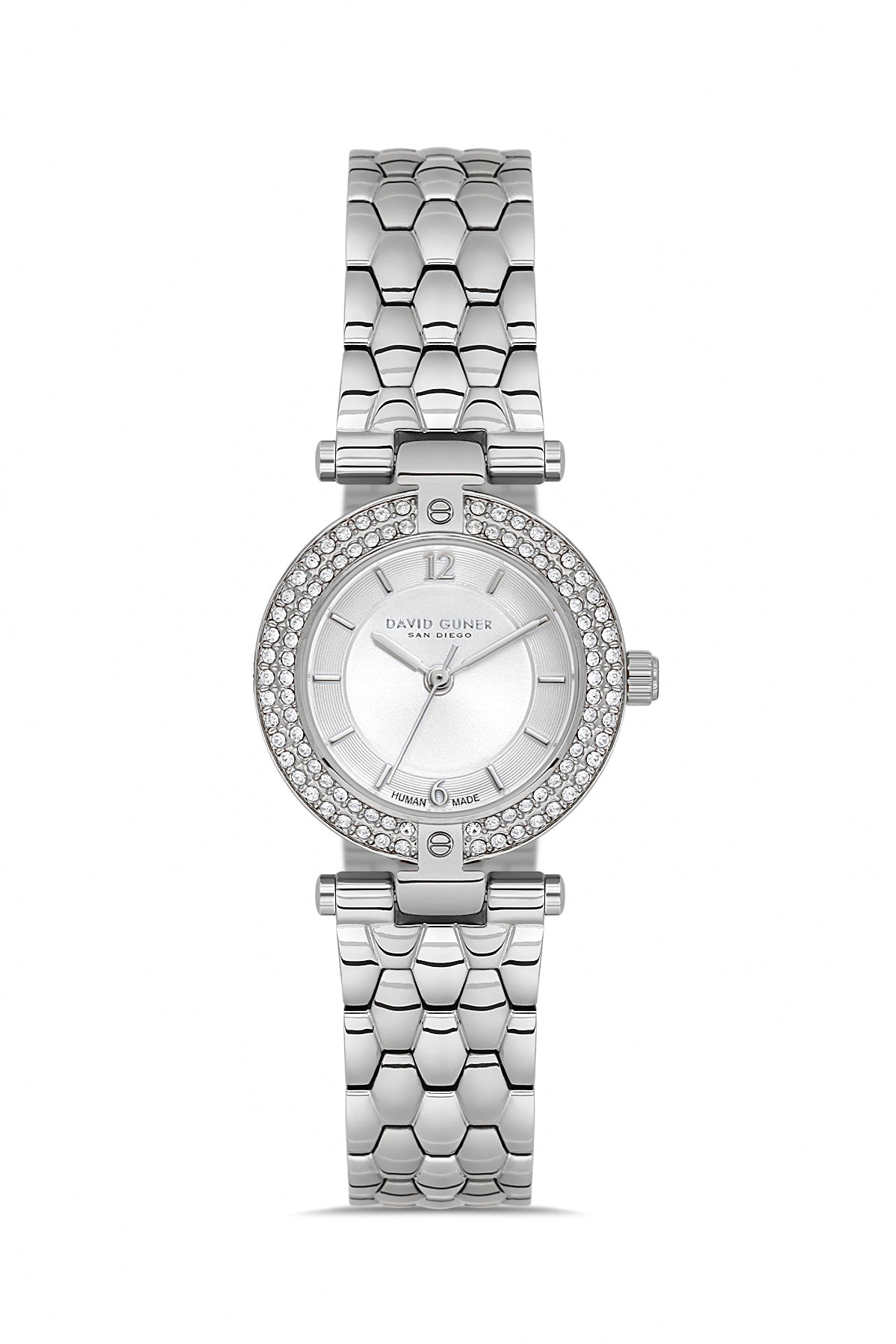 DAVID GUNER GÜMÜŞ KAPLAMALI BEYAZ KADRANLI KADIN KOL SAATİ DG-8865LA-A1
