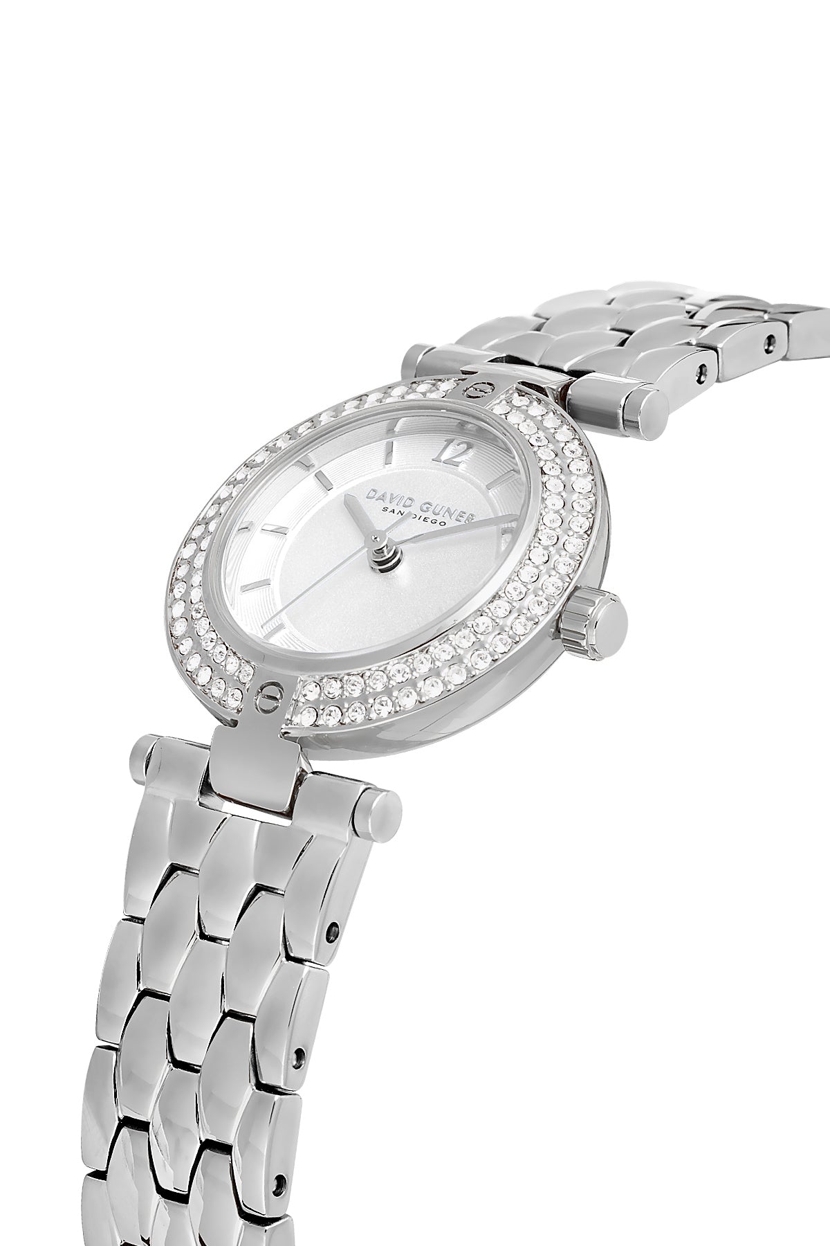 DAVID GUNER GÜMÜŞ KAPLAMALI BEYAZ KADRANLI KADIN KOL SAATİ DG-8865LA-A1
