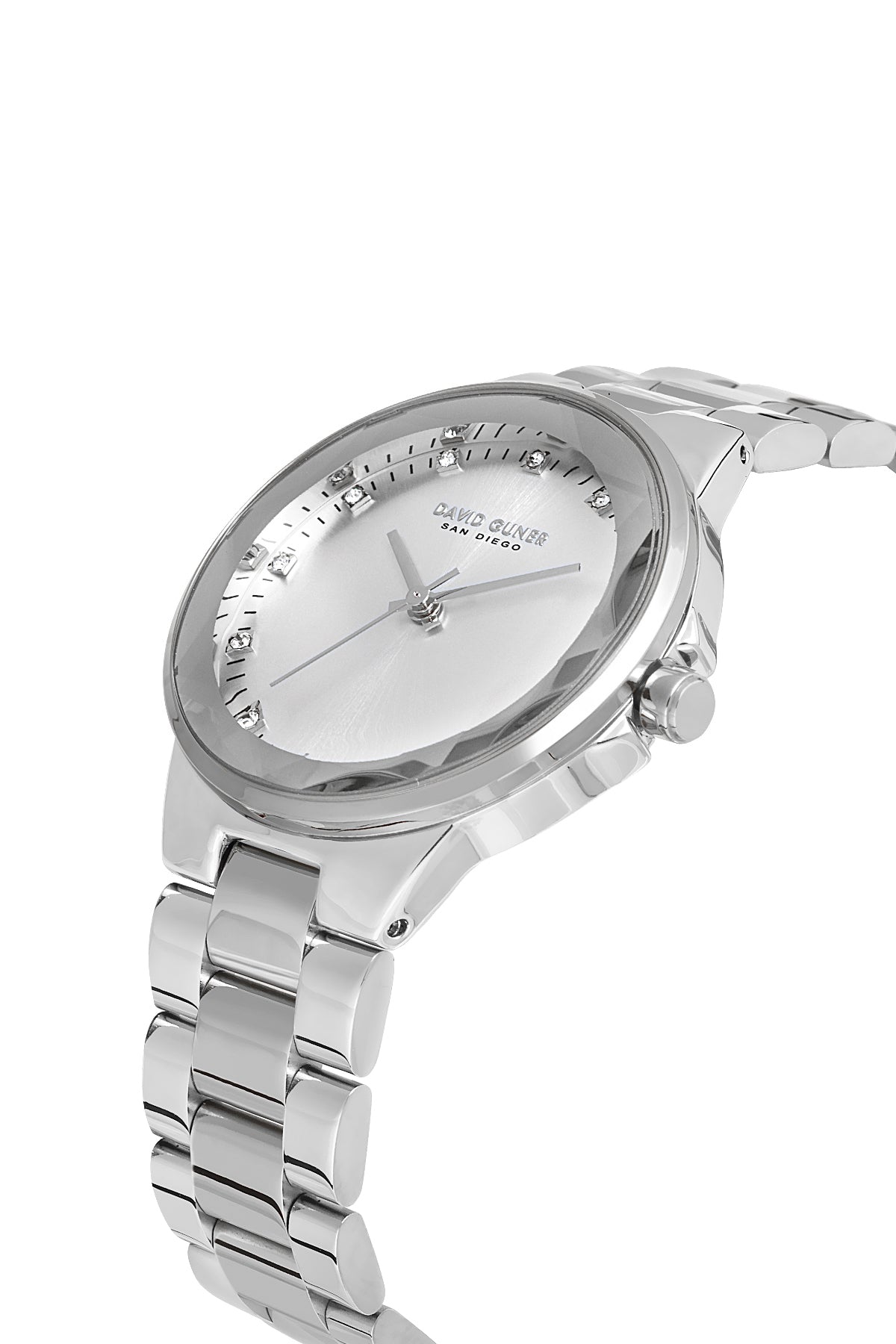 DAVID GUNER GÜMÜŞ KAPLAMALI BEYAZ KADRANLI KADIN KOL SAATİ DG-8909LA-A1