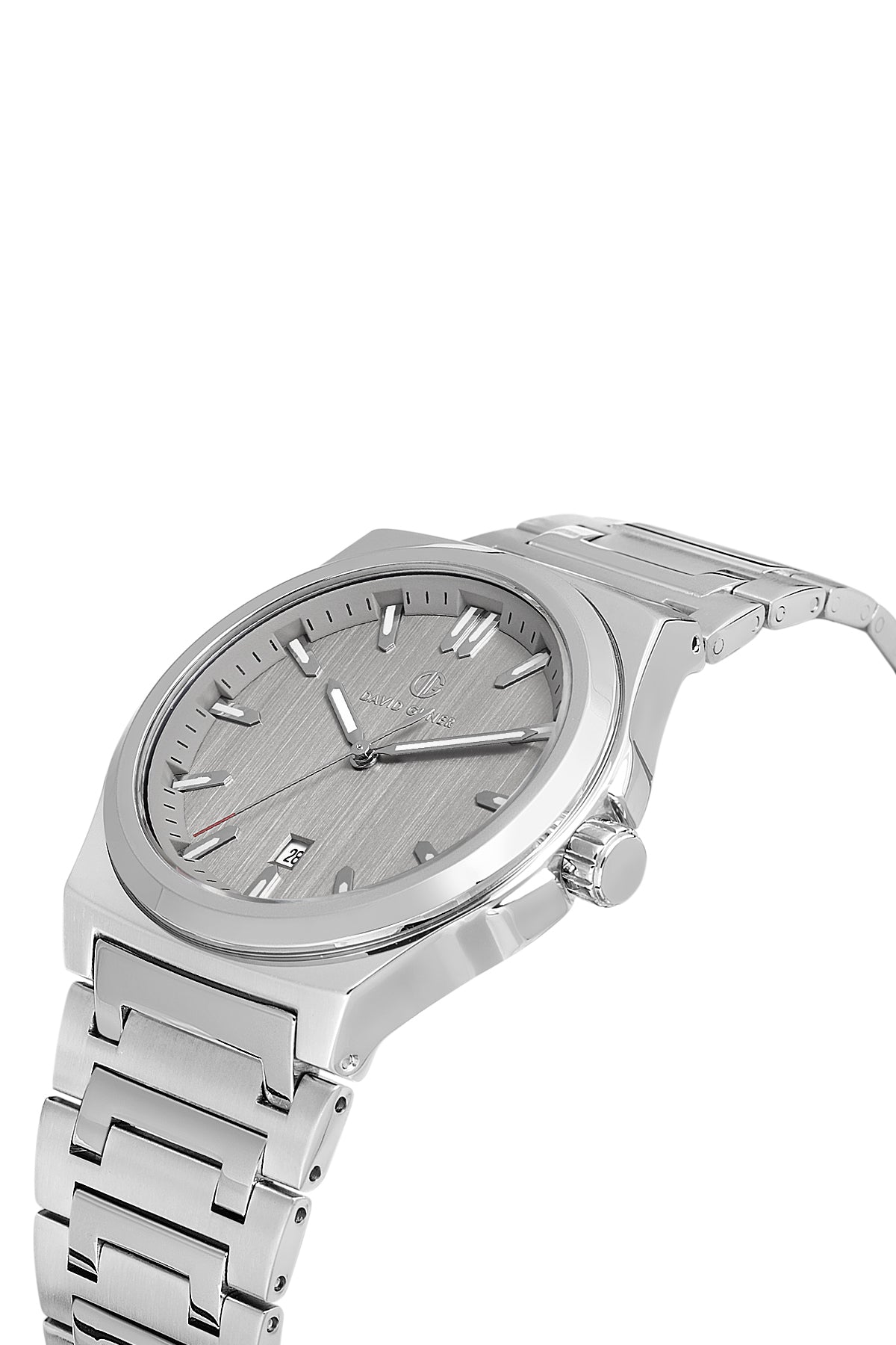 DAVID GUNER Gümüş Kaplama Gri Kadranlı Takvimli Erkek Kol Saati - DG-8781GA-WA8