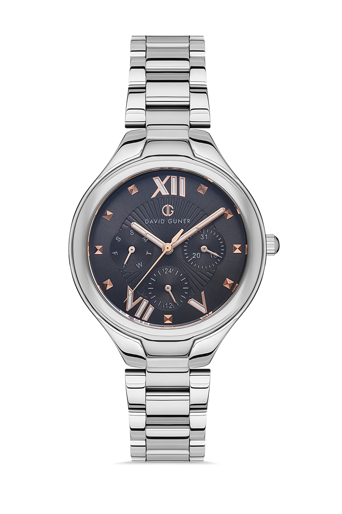DAVID GUNER GÜMÜŞ KAPLAMALI GRİ KADRANLI KADIN KOL SAATİ DG-8346LA-A9