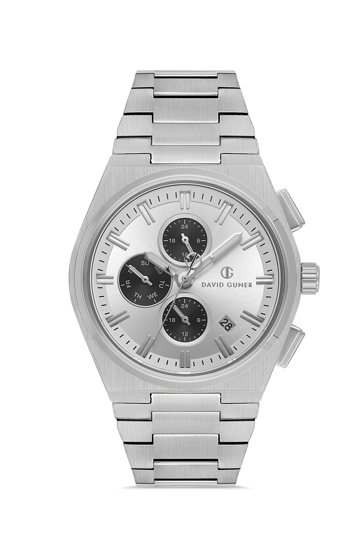 DAVID GUNER Gümüş Kaplamalı Gümüş Kadranlı Erkek Kol Saati - DG-8845GA-A1