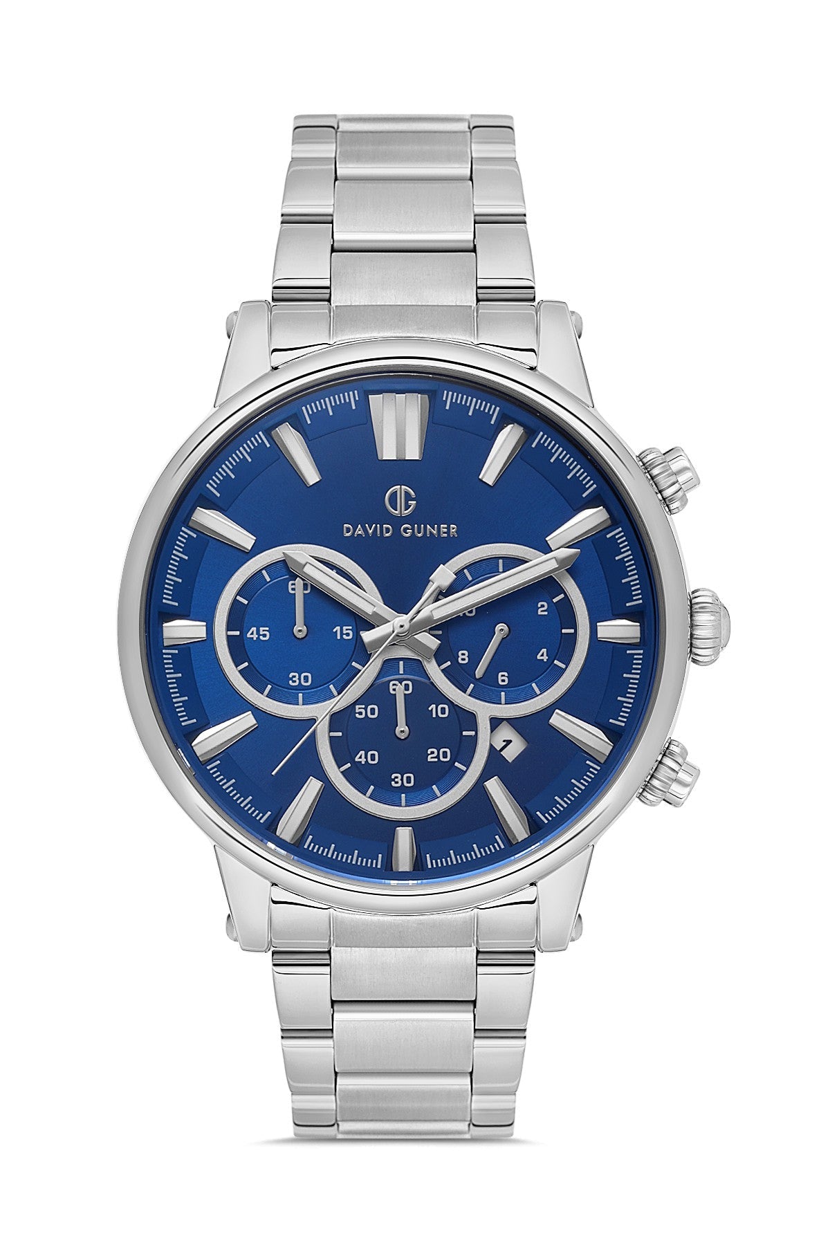 DAVID GUNER GÜMÜŞ KAPLAMALI MAVİ KADRANLI ERKEK KOL SAATİ - DG-8536GA-A3