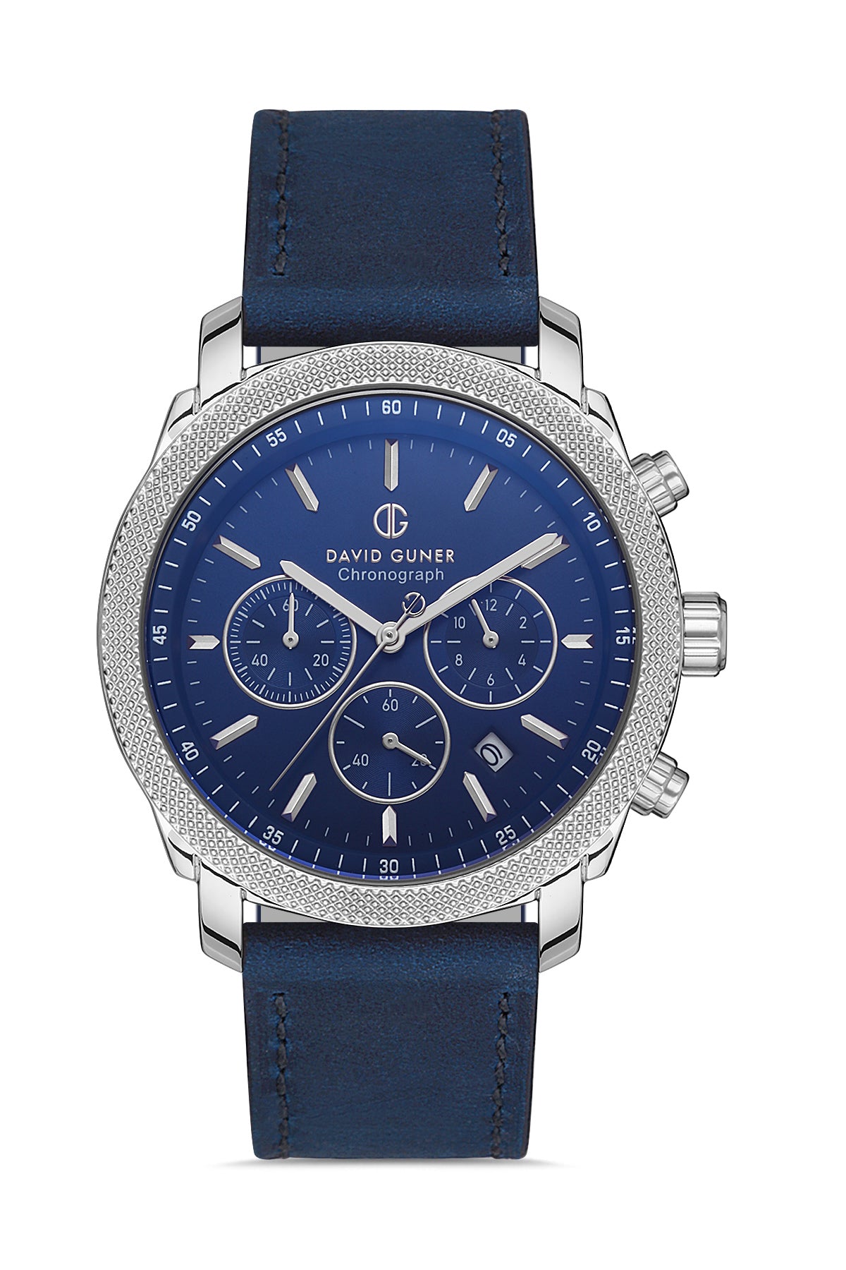 DAVID GUNER GÜMÜŞ KAPLAMALI MAVİ KADRANLI ERKEK KOL SAATİ - DG-8052GB-L3