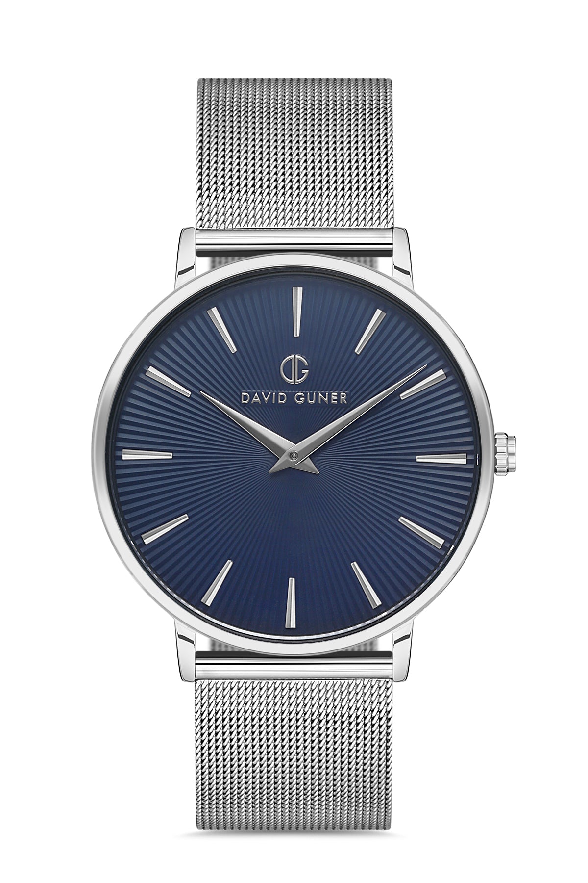 DAVID GUNER GÜMÜŞ KAPLAMALI MAVİ KADRANLI ERKEK KOL SAATİ DG-8233GC-A3