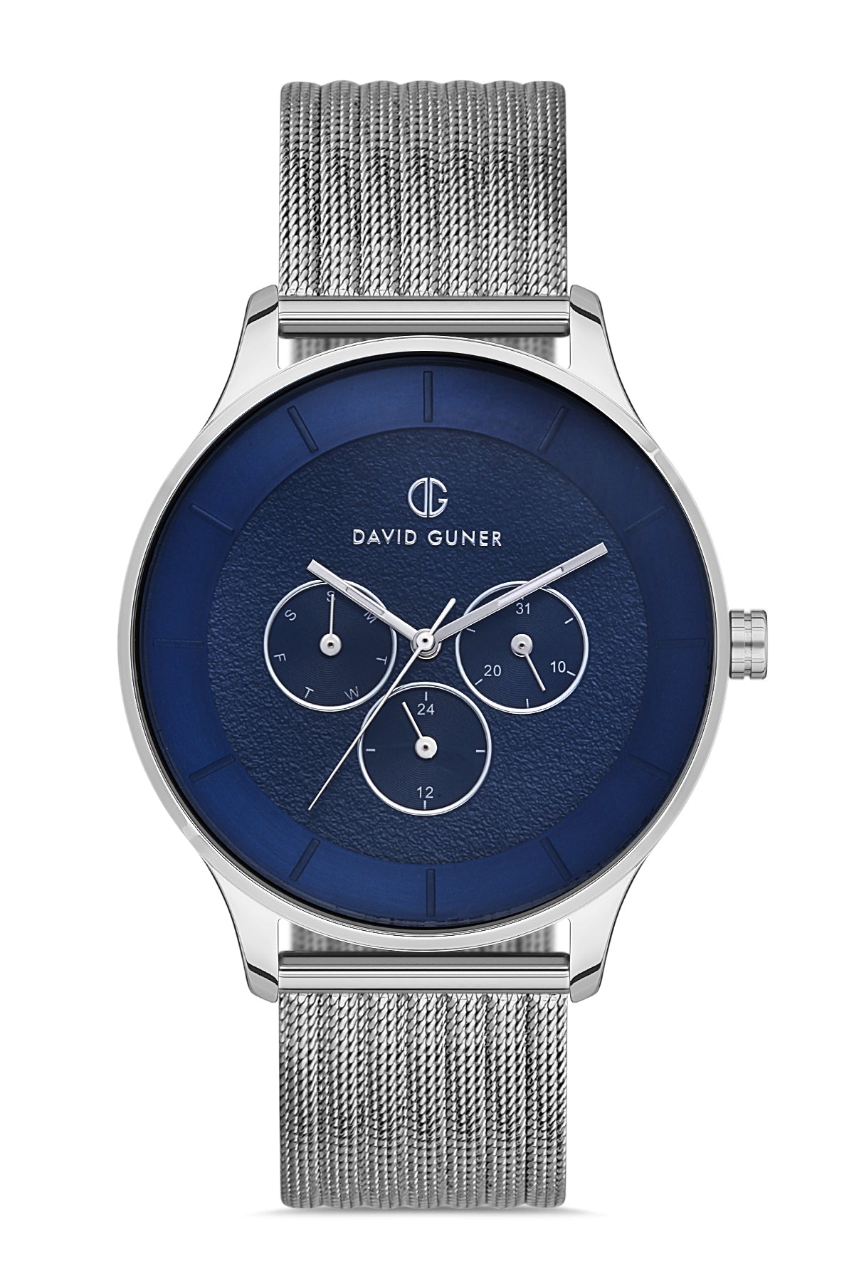 DAVID GUNER GÜMÜŞ KAPLAMALI MAVİ KADRANLI ERKEK KOL SAATİ - DG-8246GC-A3