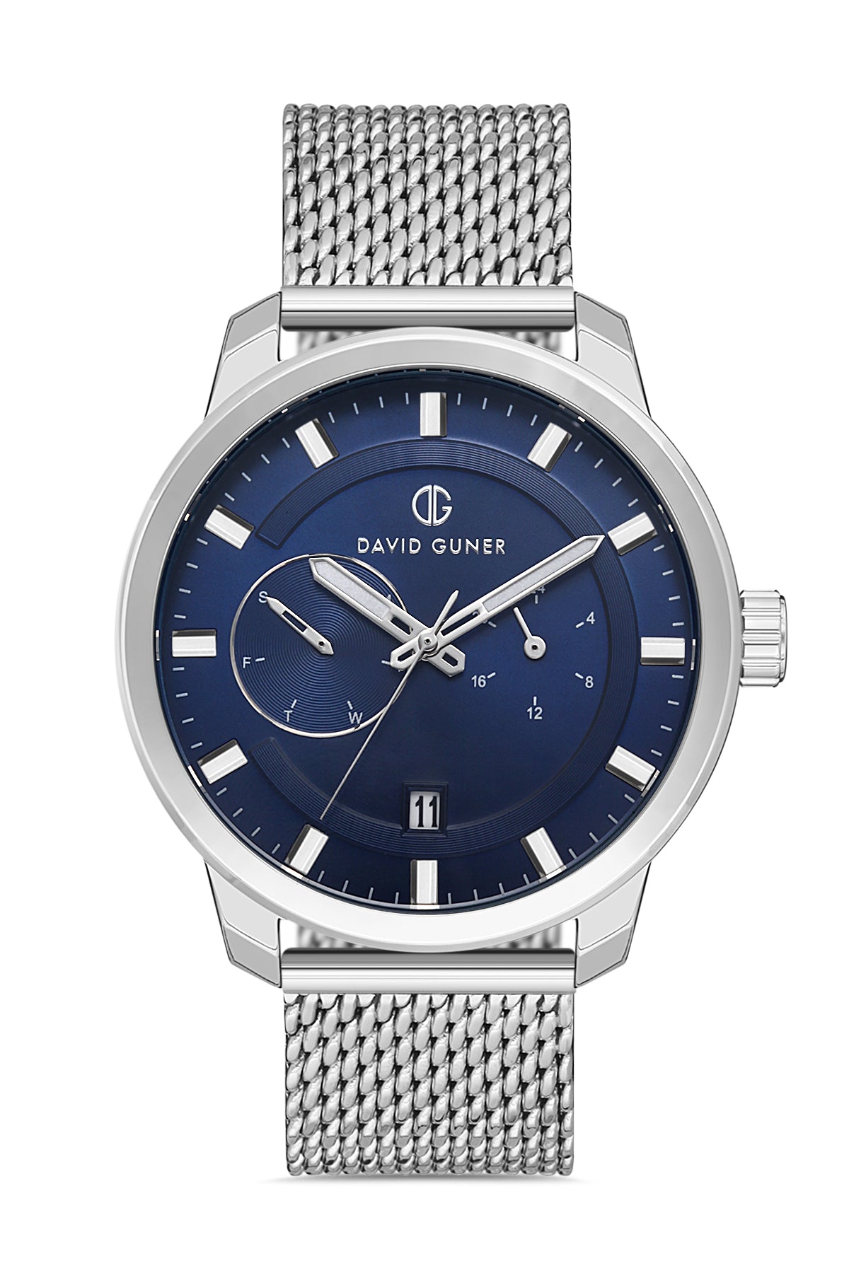 DAVID GUNER GÜMÜŞ KAPLAMALI MAVİ KADRANLI ERKEK KOL SAATİ - DG-8305GC-A3