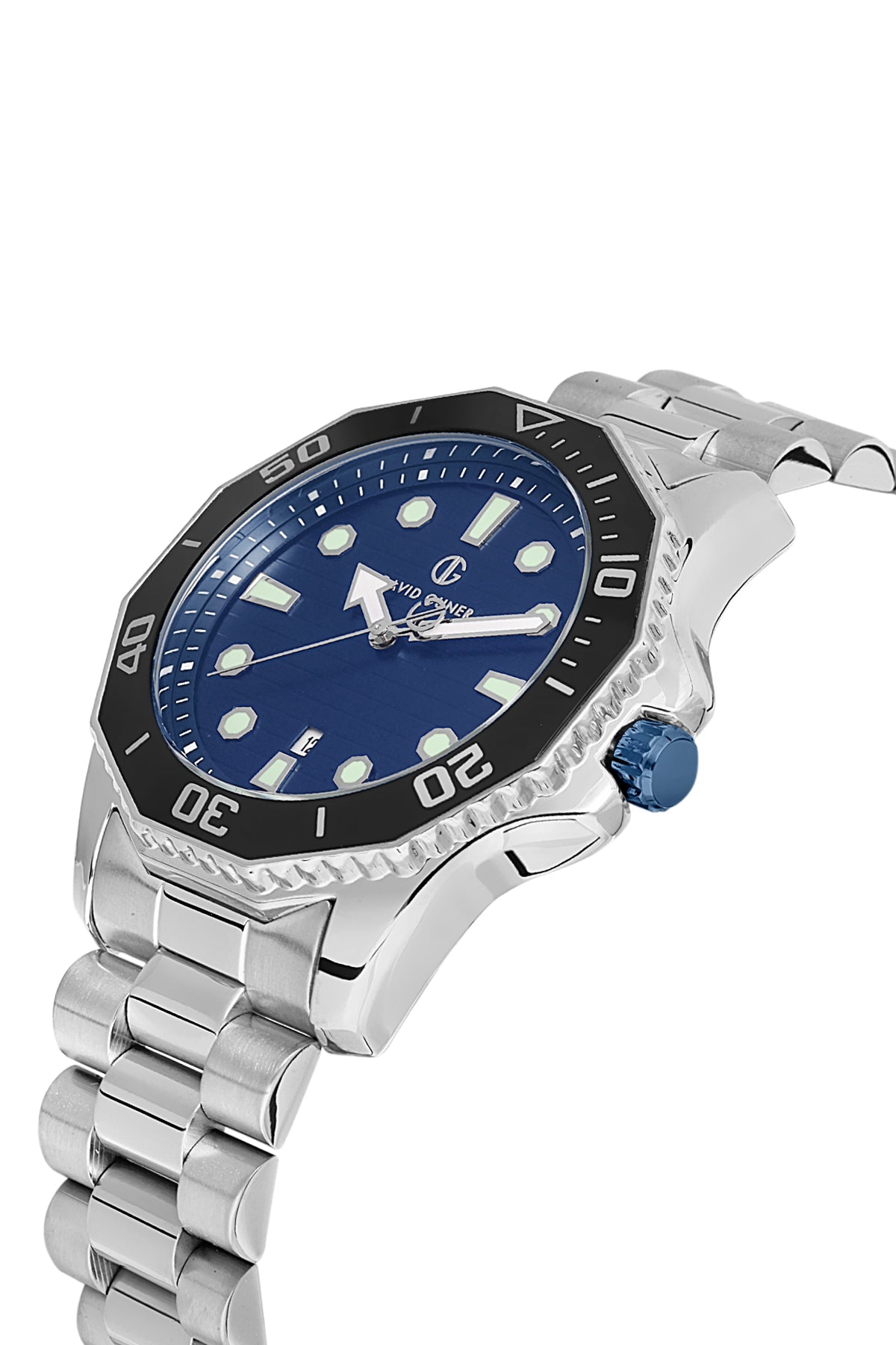 DAVID GUNER GÜMÜŞ KAPLAMALI MAVİ KADRANLI ERKEK KOL SAATİ - DG-8394GA-A3