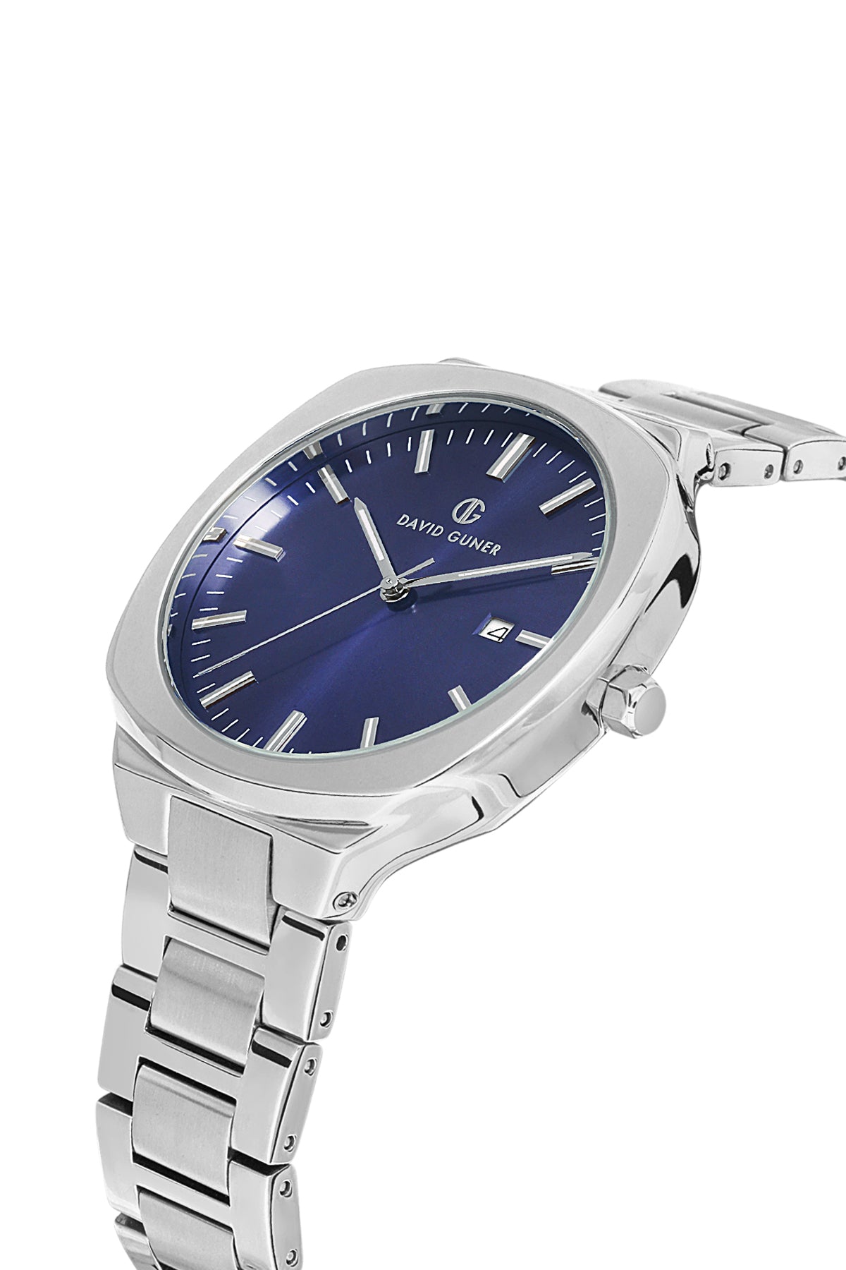 DAVID GUNER GÜMÜŞ KAPLAMALI MAVİ KADRANLI ERKEK KOL SAATİ - DG-8413GA-A3