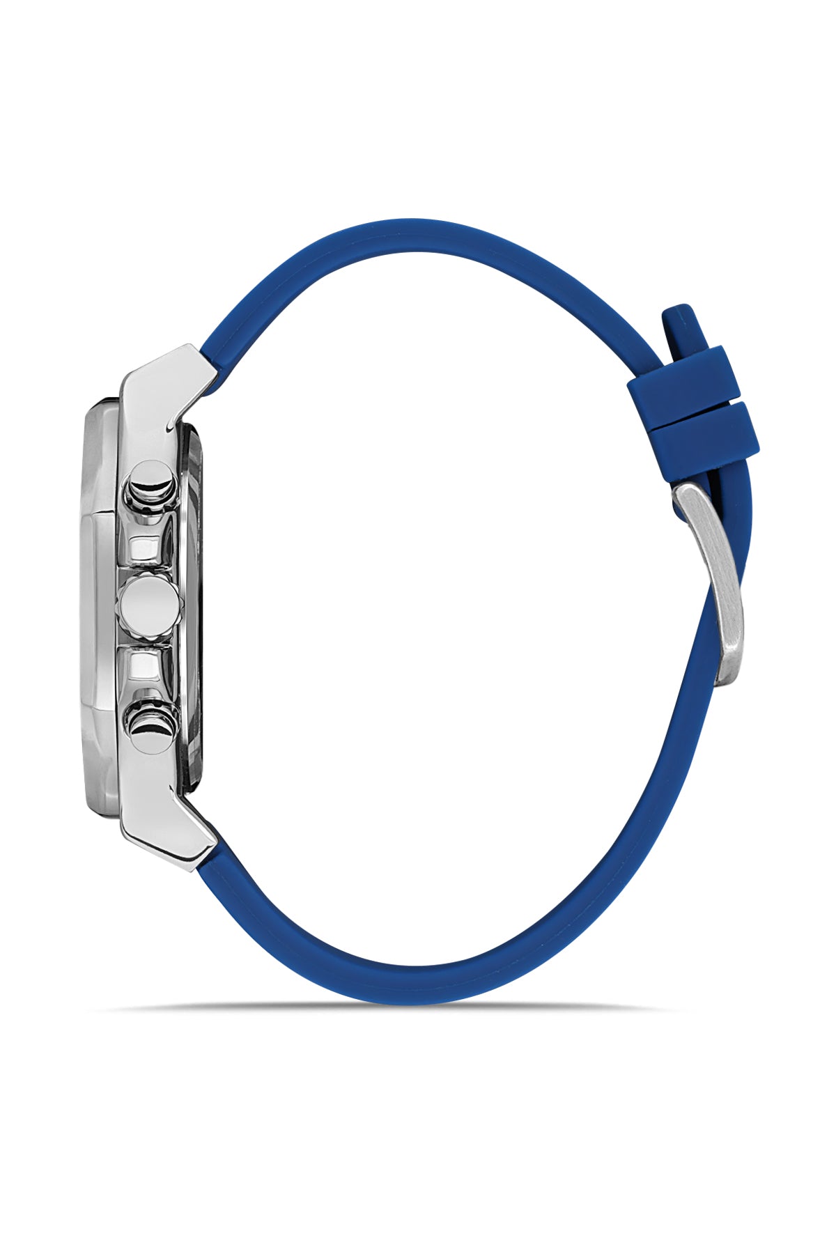 DAVID GUNER Silver Plating Men's Watch with Blue Dial and Blue Silicone Band